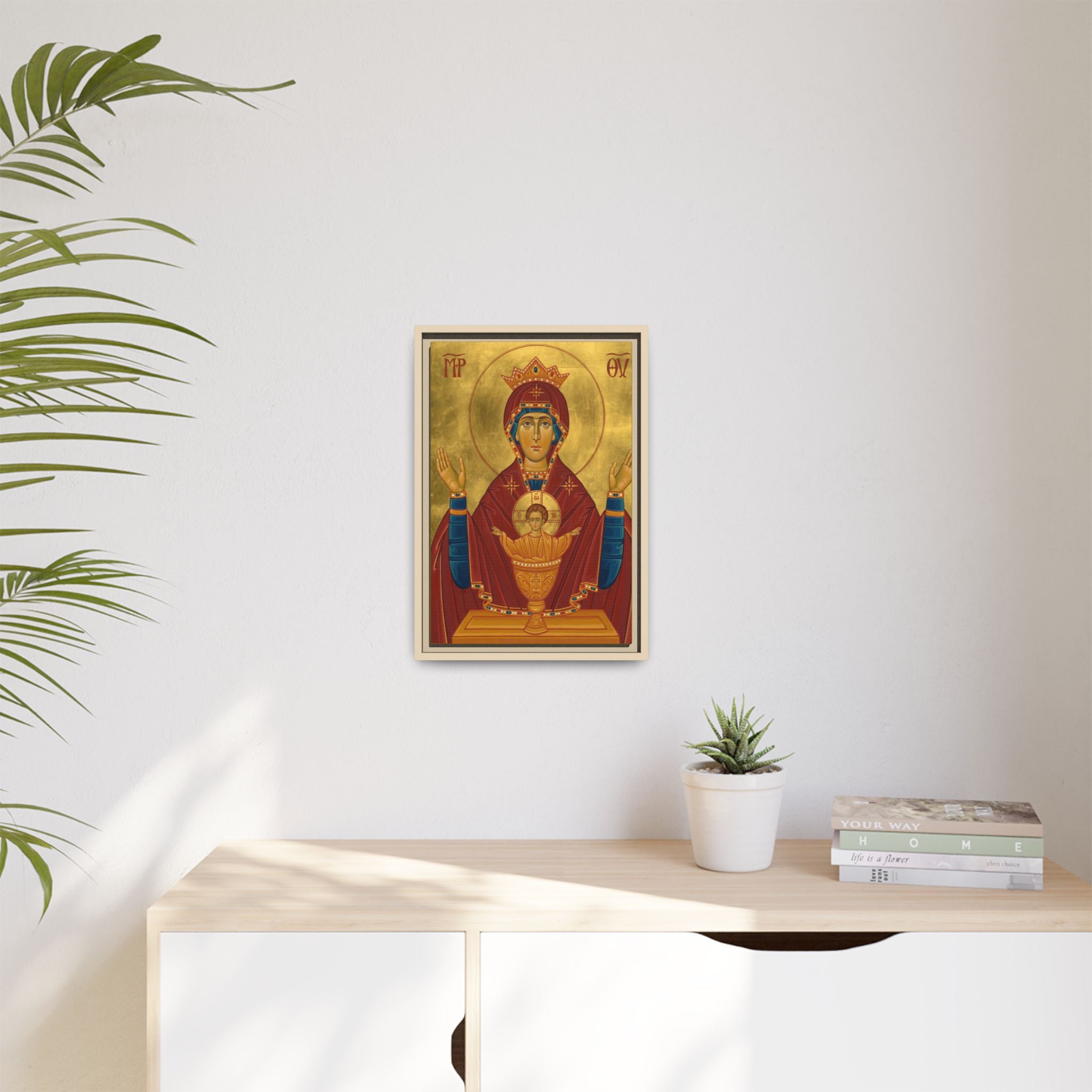 Theotokos Inexhaustible Chalice Framed Canvas Icon