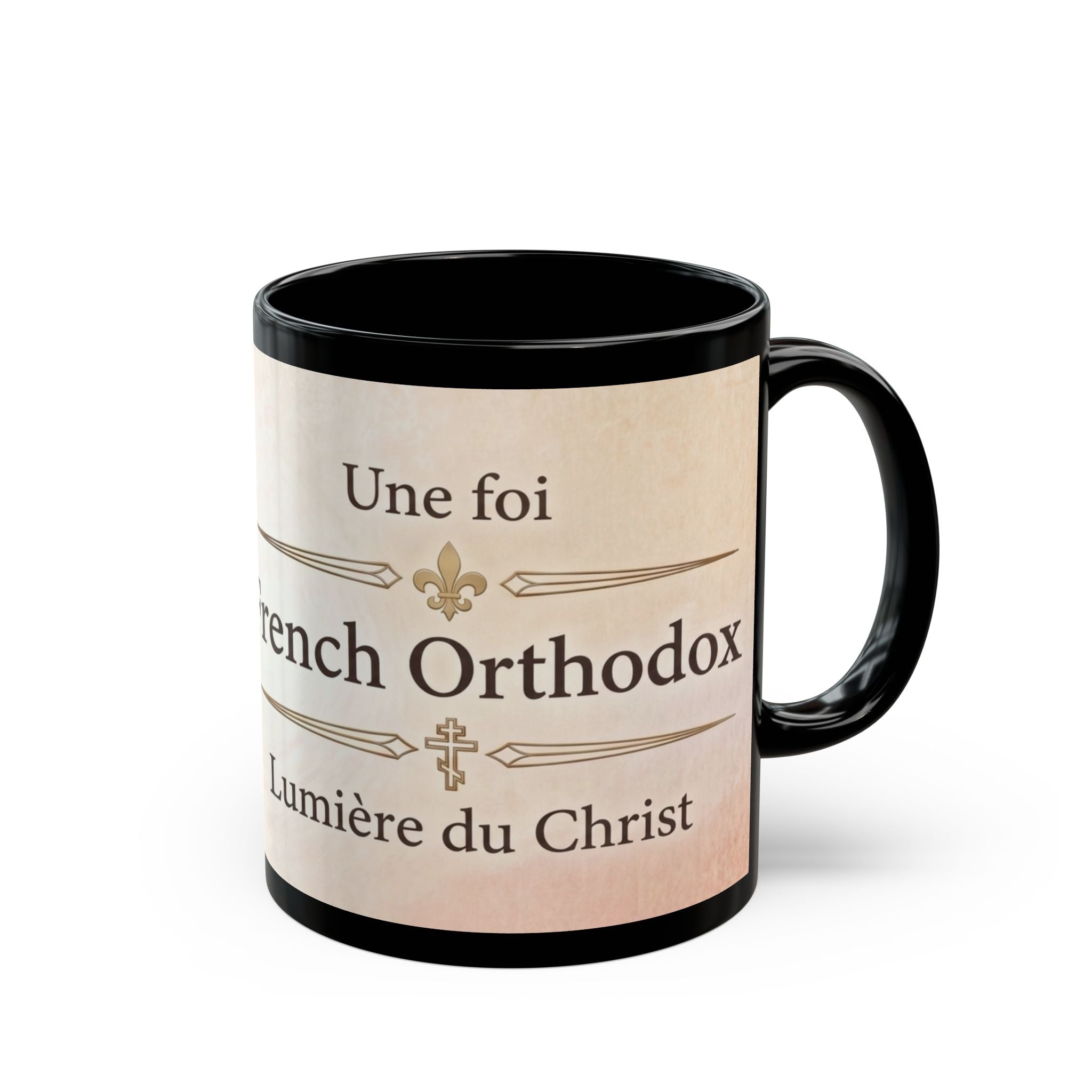 French Orthodox Christian Black Coffee Mug — Christian Coffee Mug