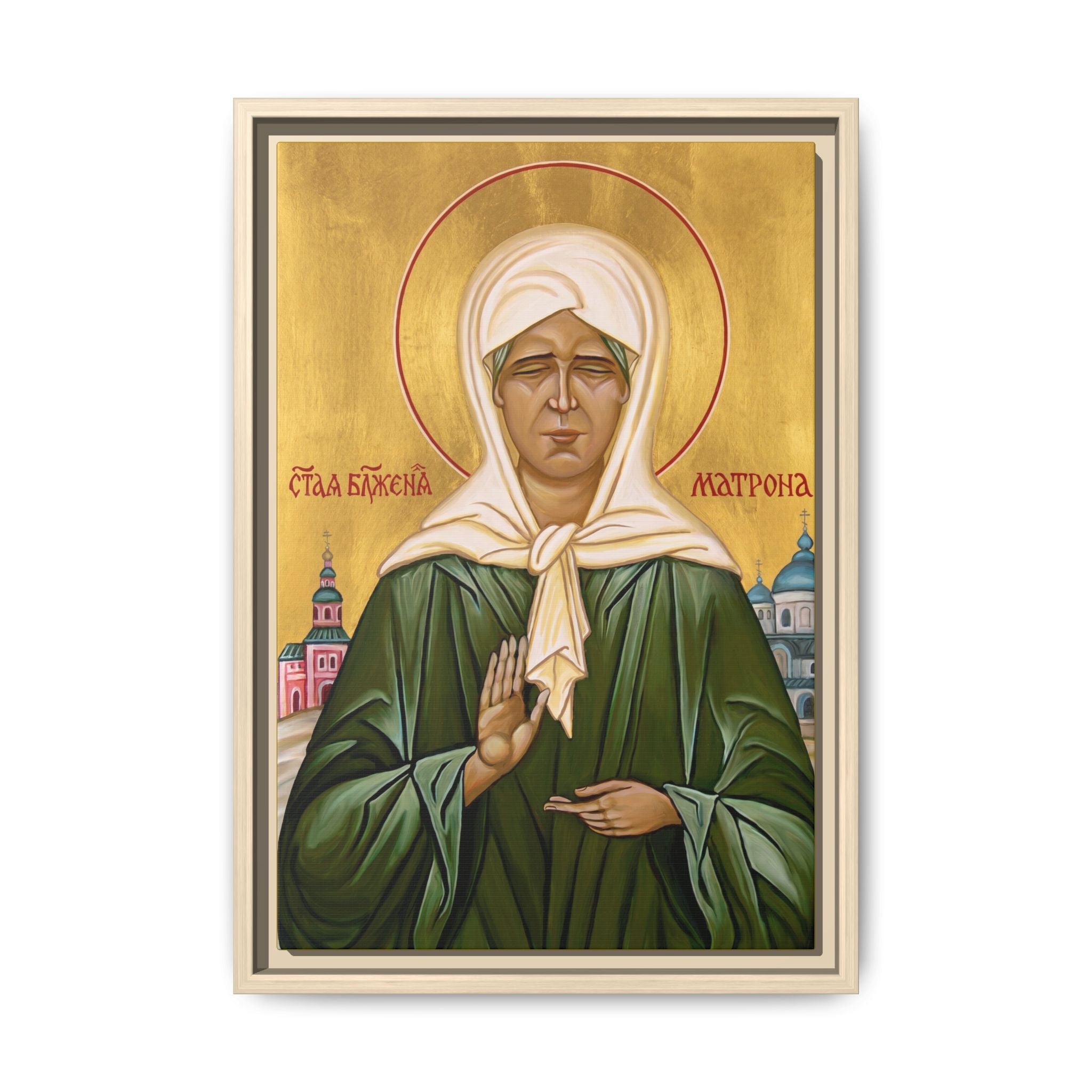 Saint Matrona of Moscow Framed Canvas Icon
