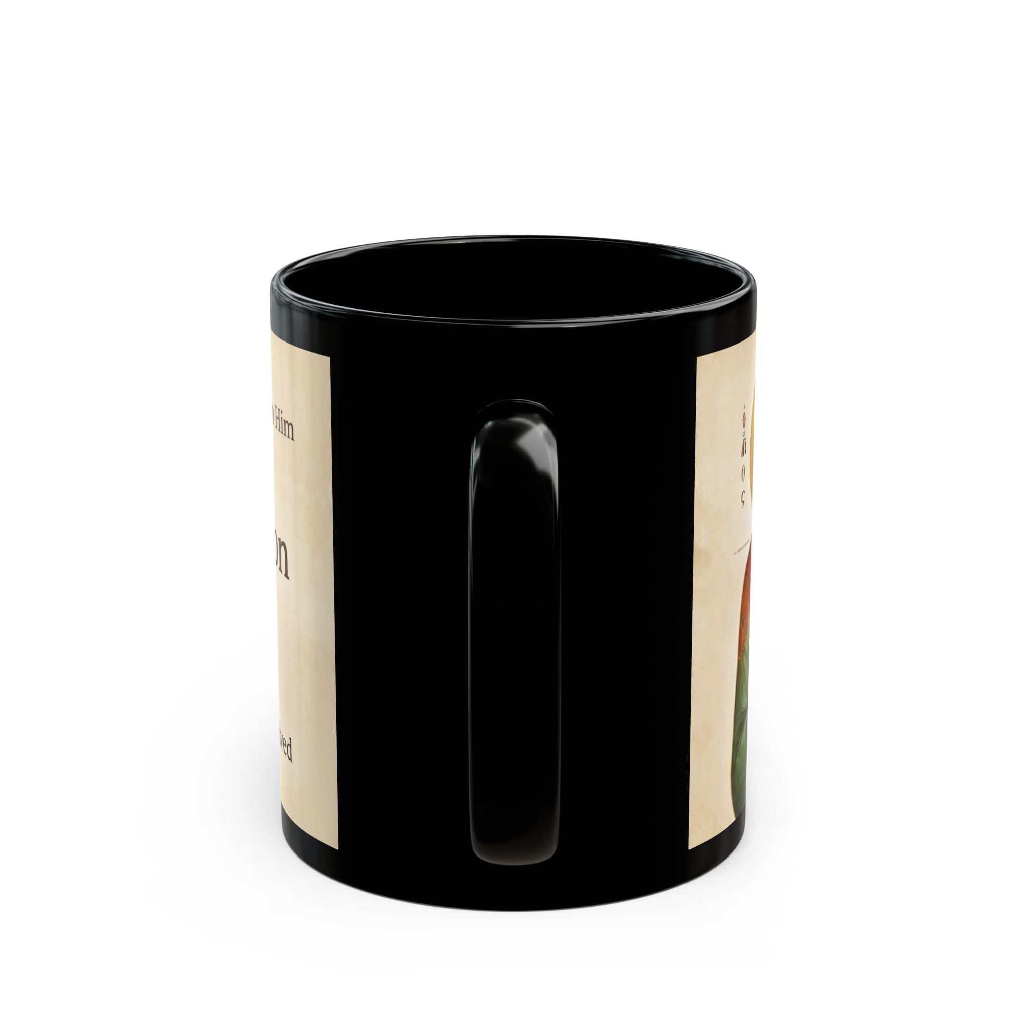 Saint Panteleimon the Healer Orthodox Christian Black Coffee Mug — Orthodox Faith Gift