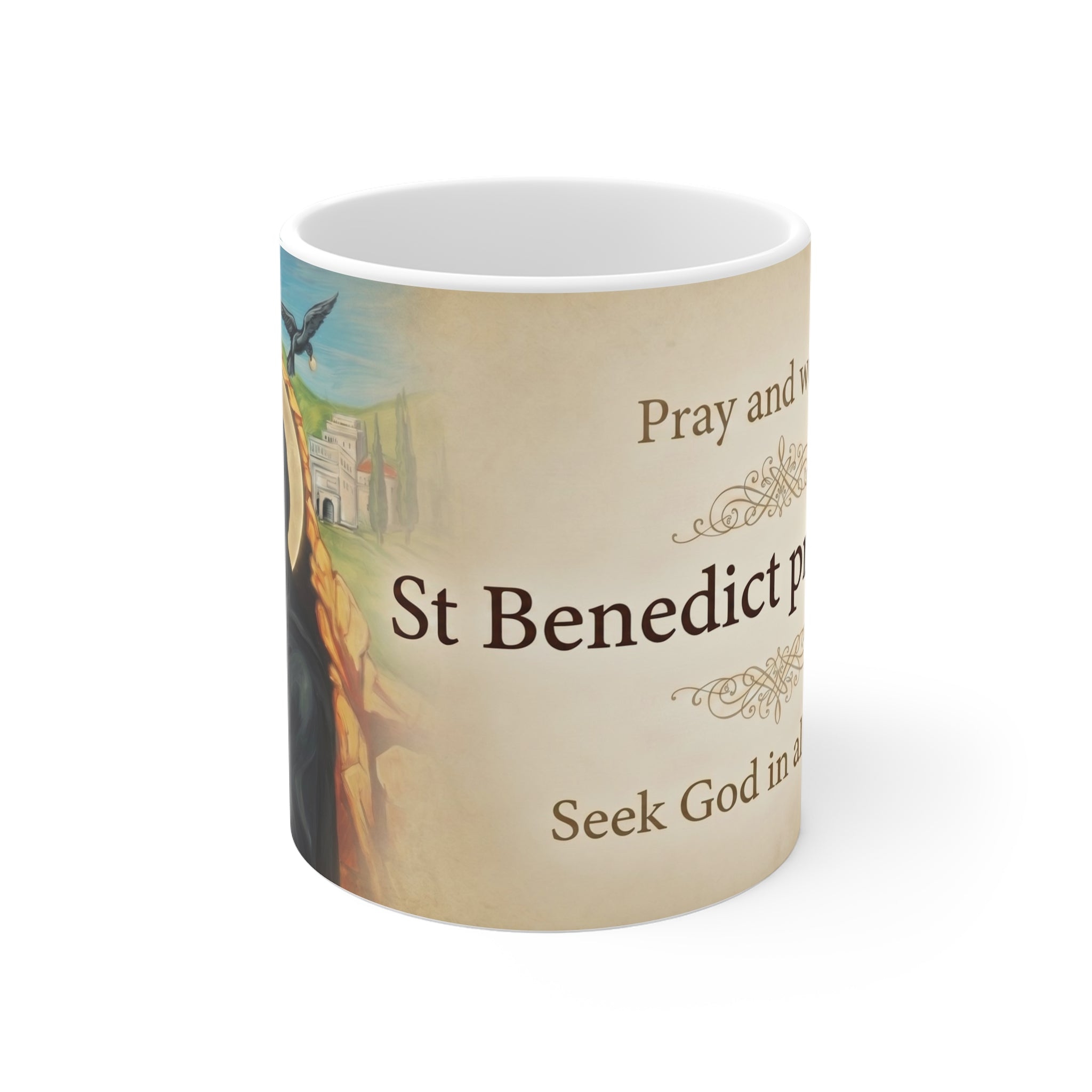 Saint Benedict of Nursia Orthodox Christian Coffee Mug — Orthodox Mug Gift