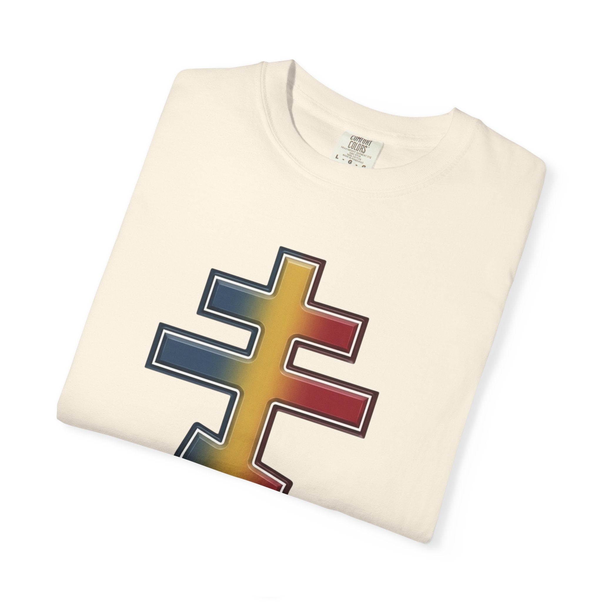 Moldovan Orthodox Cross design on a heavyweight garment-dyed t-shirt