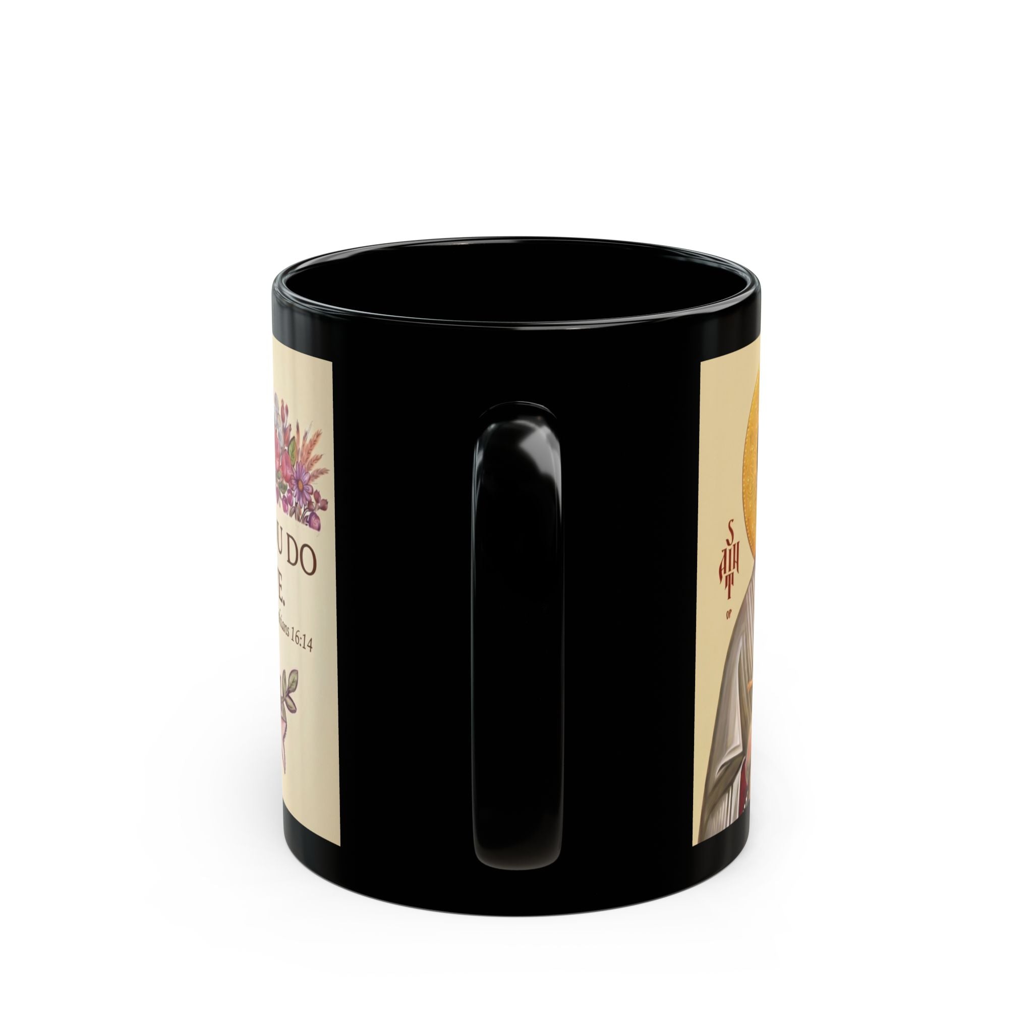 Saint Valentine Orthodox Christian Black Coffee Mug — Orthodox Faith Gift