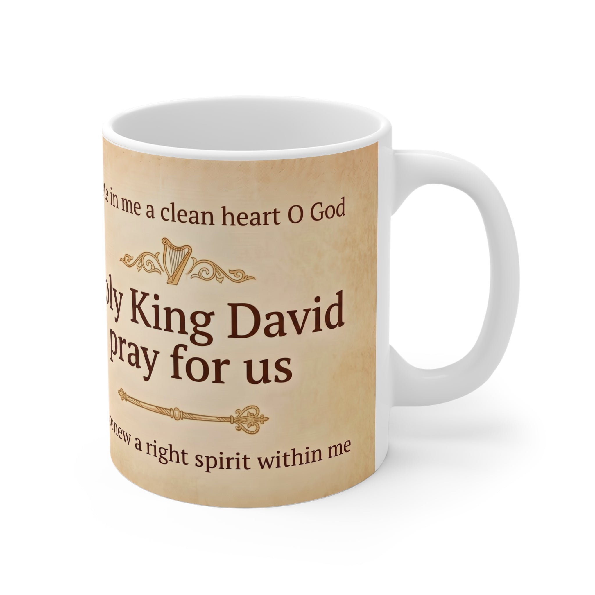 Saint King David the Prophet White Coffee Mug