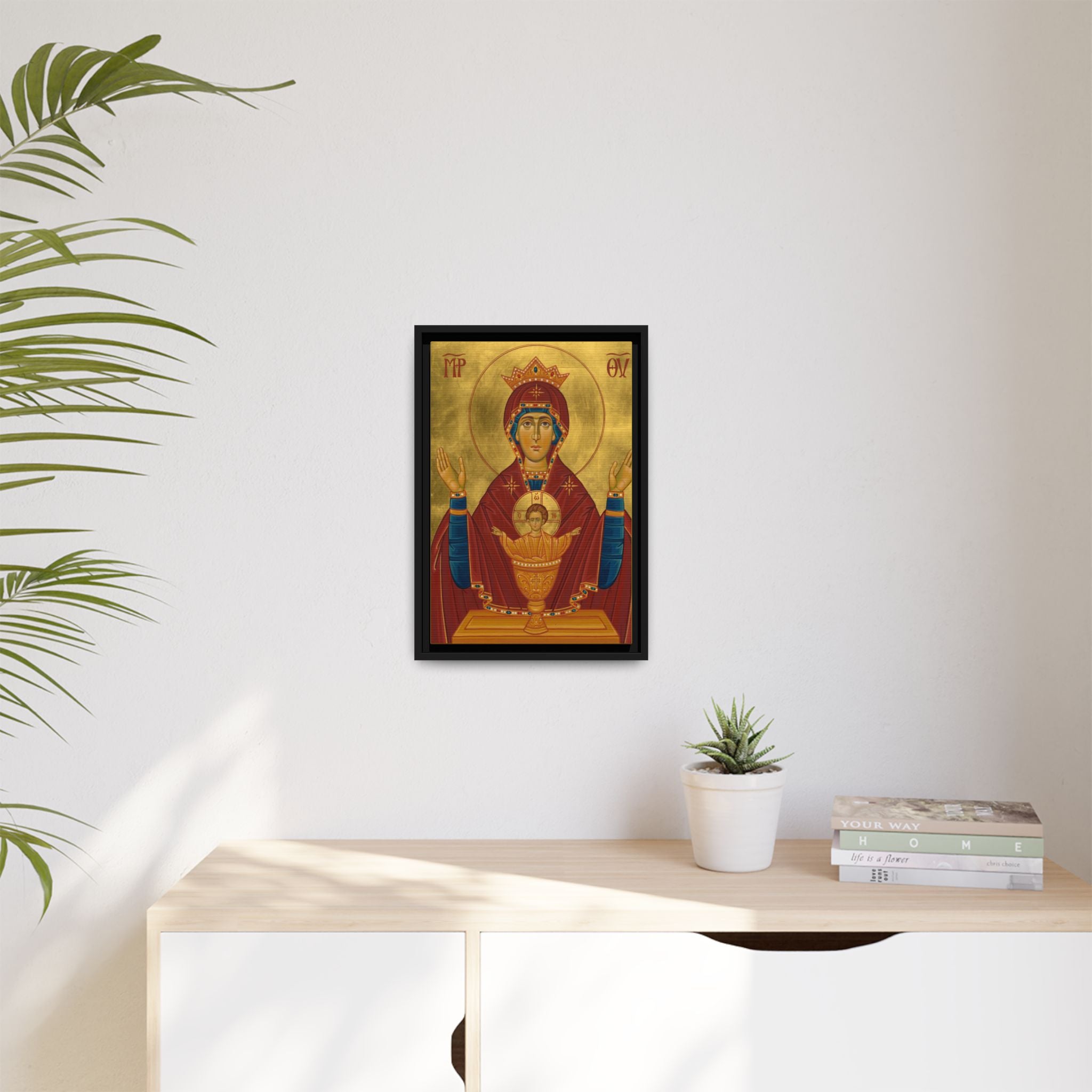 Theotokos Inexhaustible Chalice Framed Canvas Icon