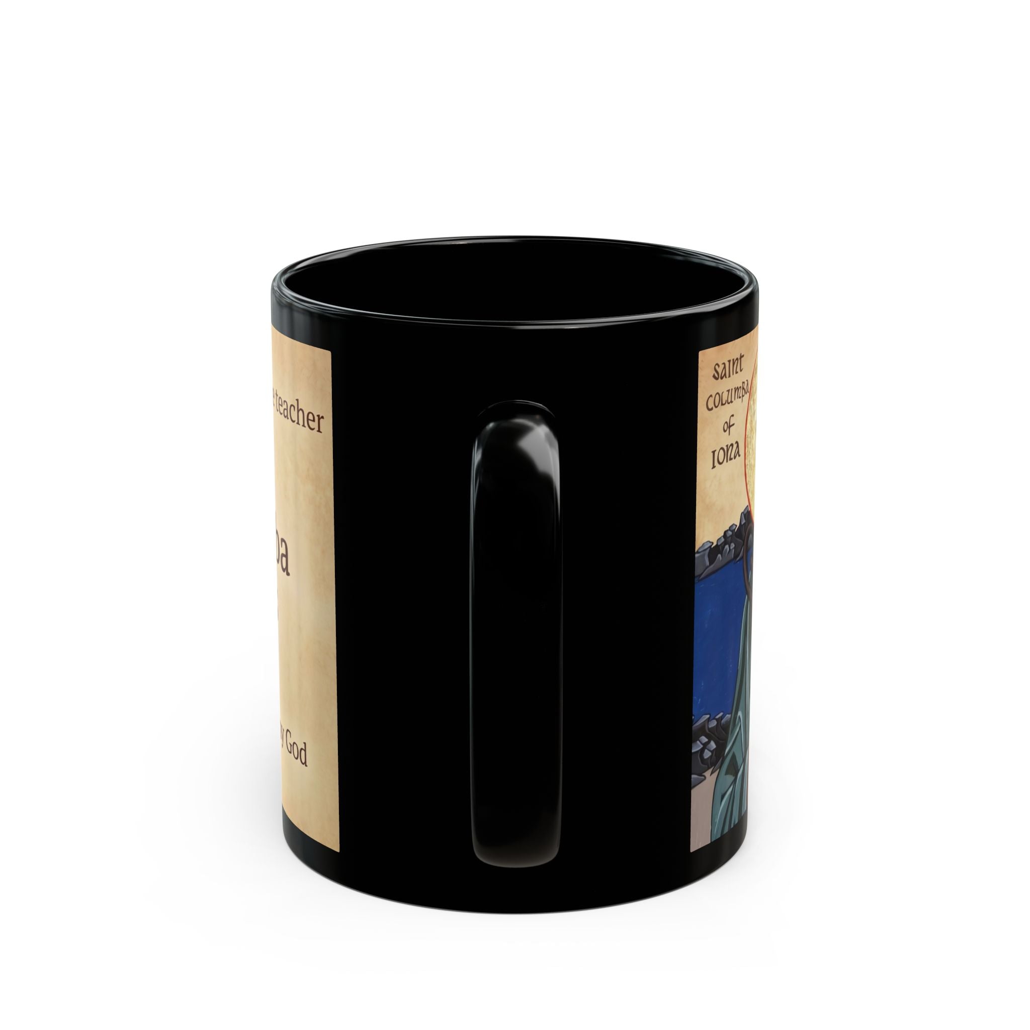 Saint Columba of Iona Black Coffee Mug