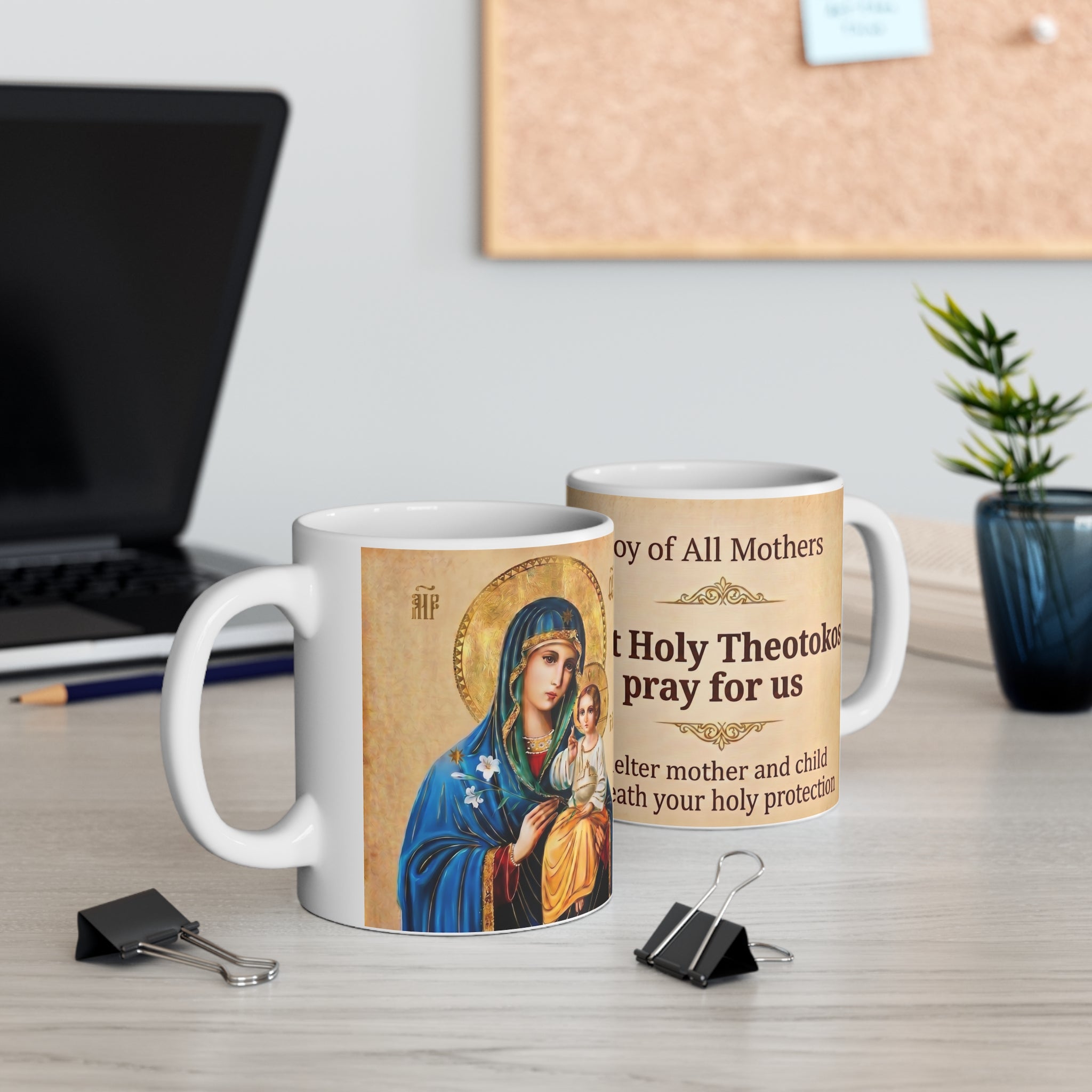 Theotokos Eternal Bloom Orthodox Christian Coffee Mug — Christian Gift Idea