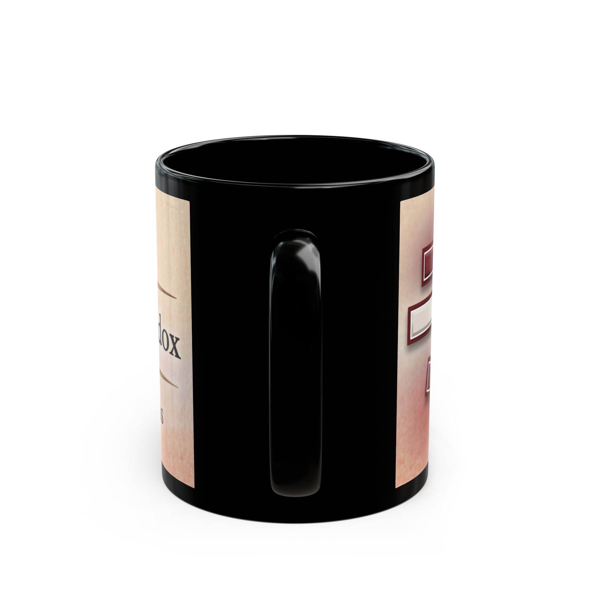 Latvian Orthodox Christian Black Coffee Mug — Orthodox Faith Gift