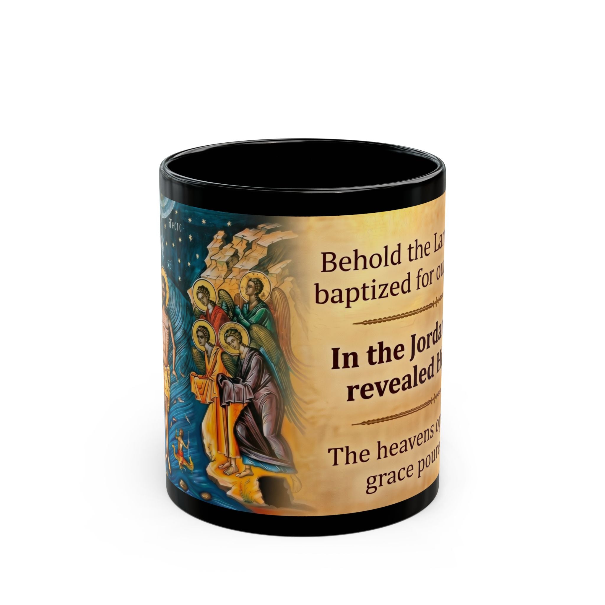 Holy Theophany Orthodox Christian Black Coffee Mug — Orthodox Christian Mug