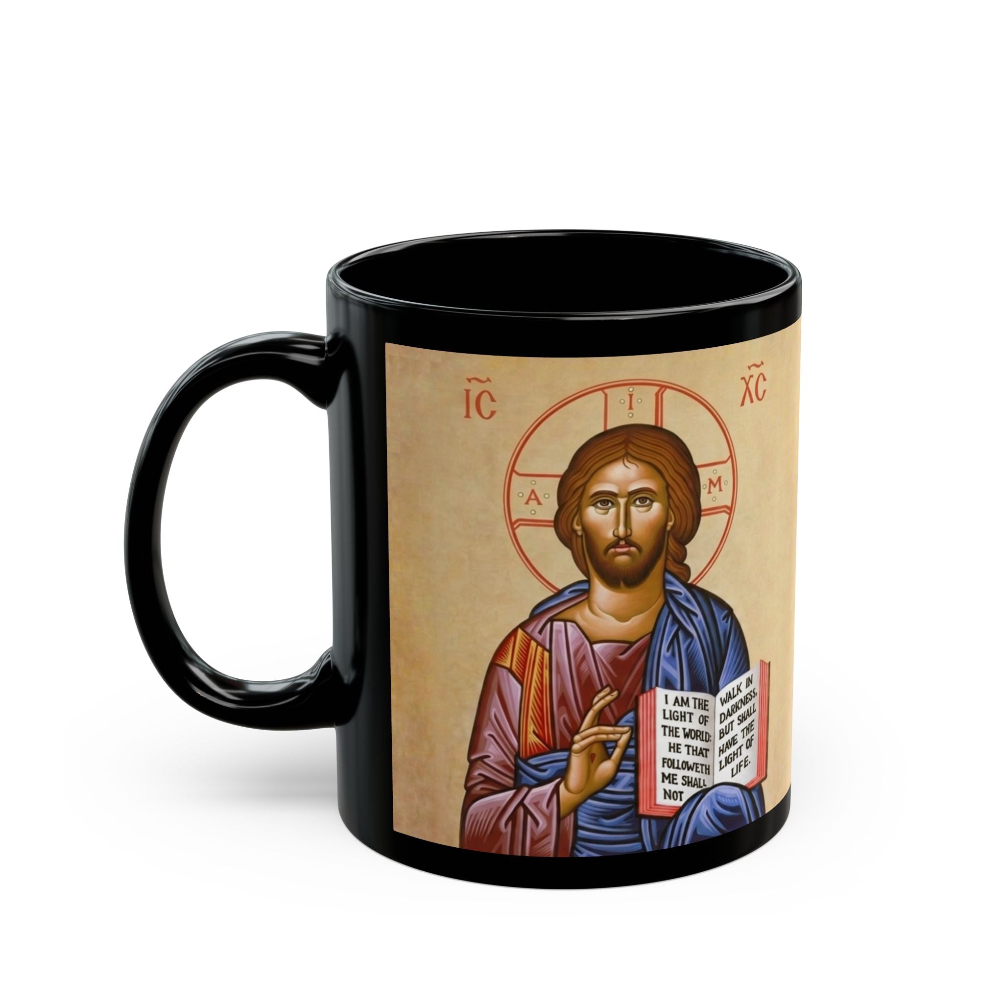 Christ the Teacher Orthodox Christian Black Coffee Mug — Orthodox Christian Gift