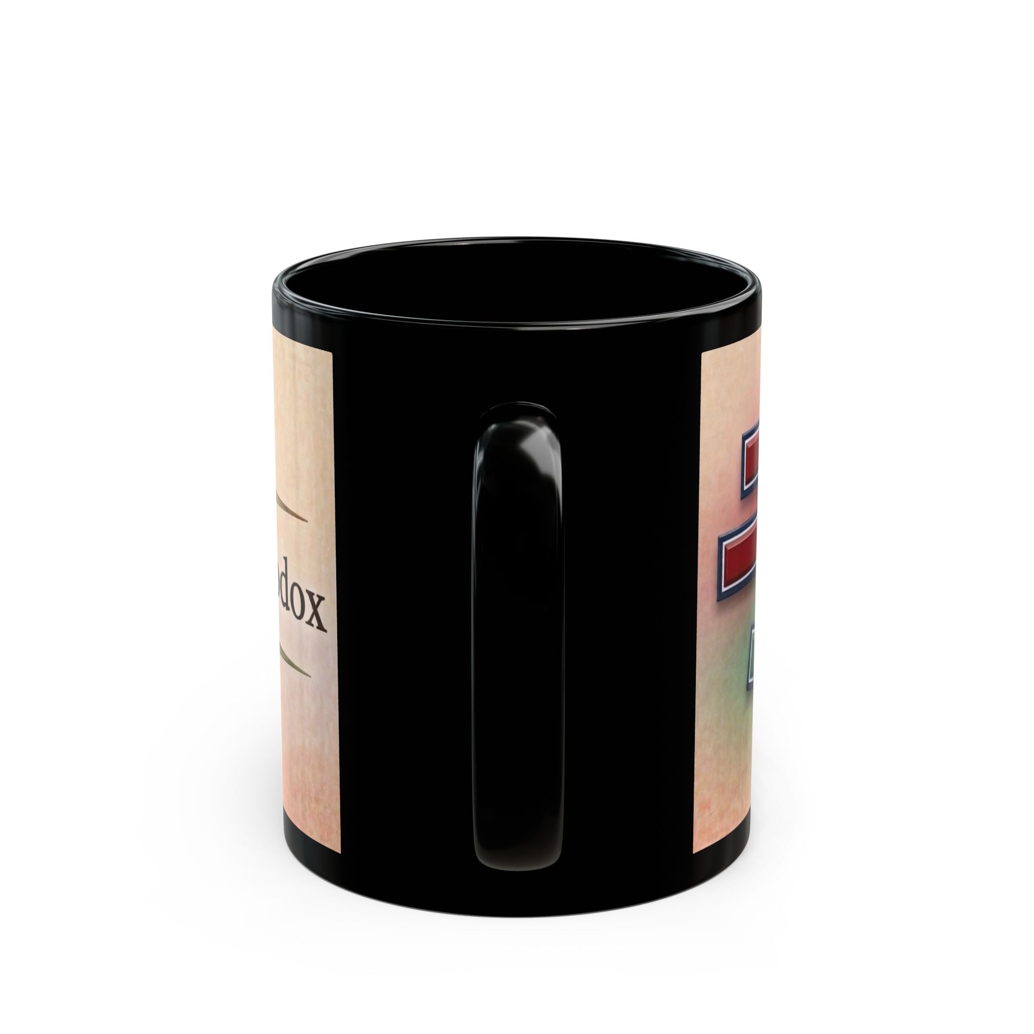 Belarusian Orthodox Christian Black Coffee Mug — Orthodox Faith Gift