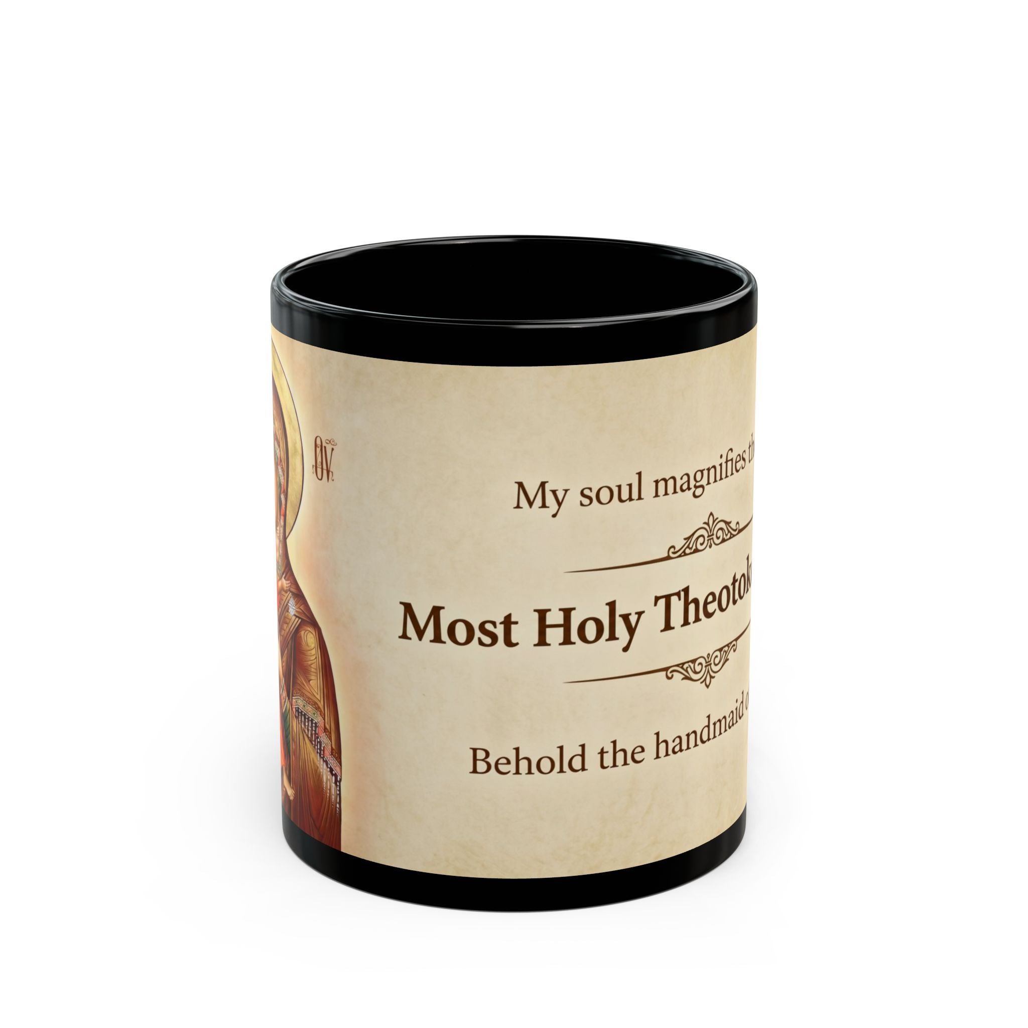 Theotokos of Vladimir Orthodox Christian Black Coffee Mug — Orthodox Christian Mug