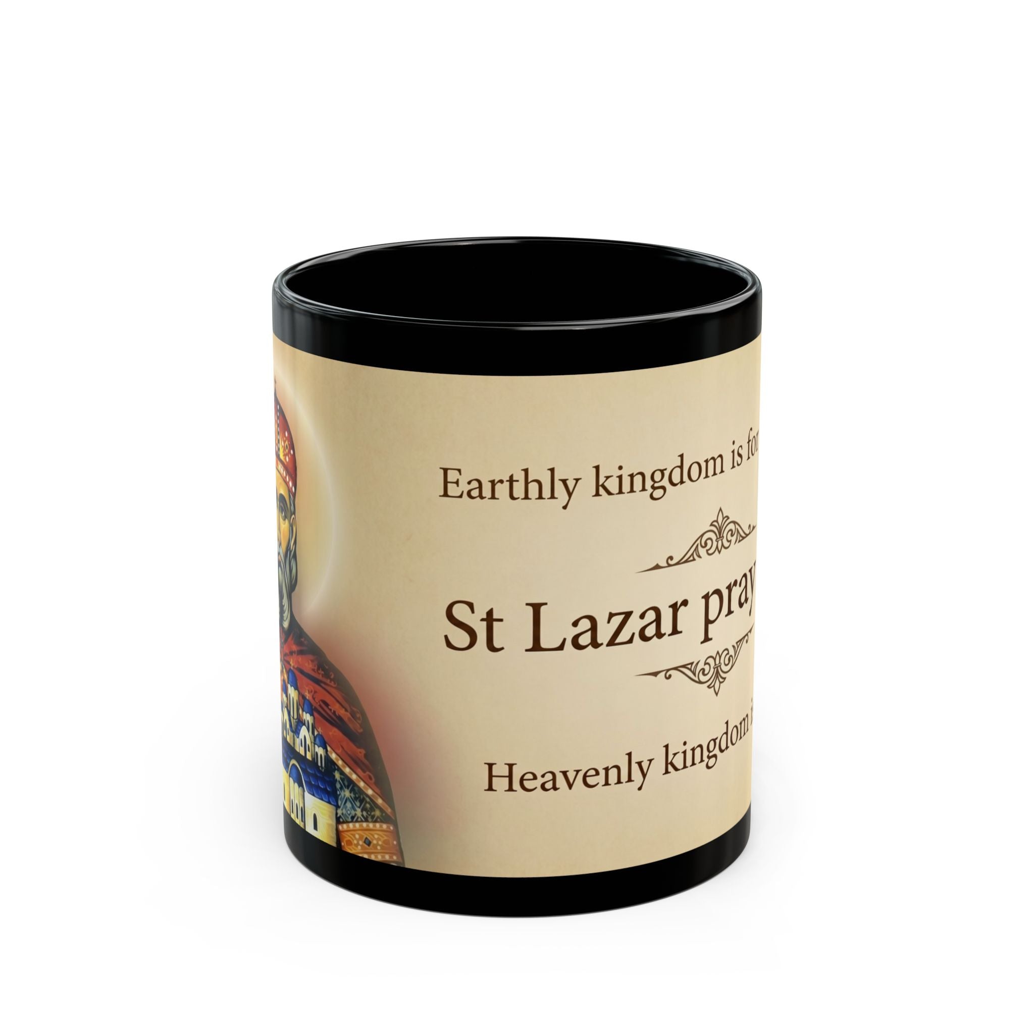 Saint Prince Lazar of Serbia Orthodox Christian Black Coffee Mug — Orthodox Christian Mug