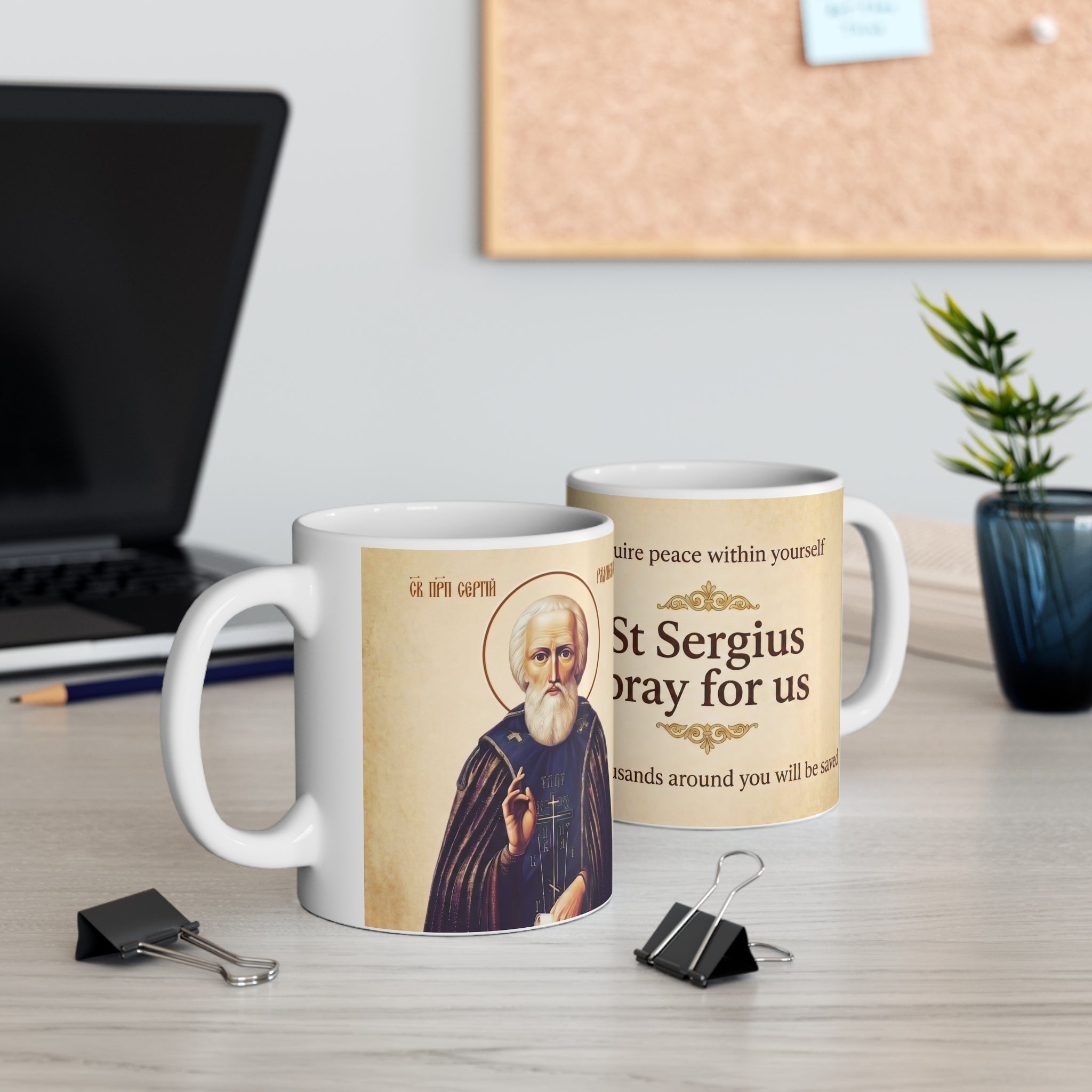 Saint Sergius of Radonezh Orthodox Christian Coffee Mug — Christian Gift Idea