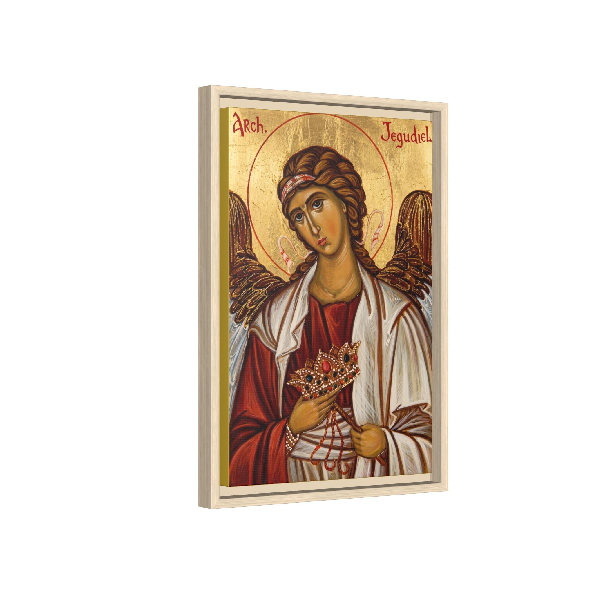 Archangel Jegudiel Framed Canvas Icon