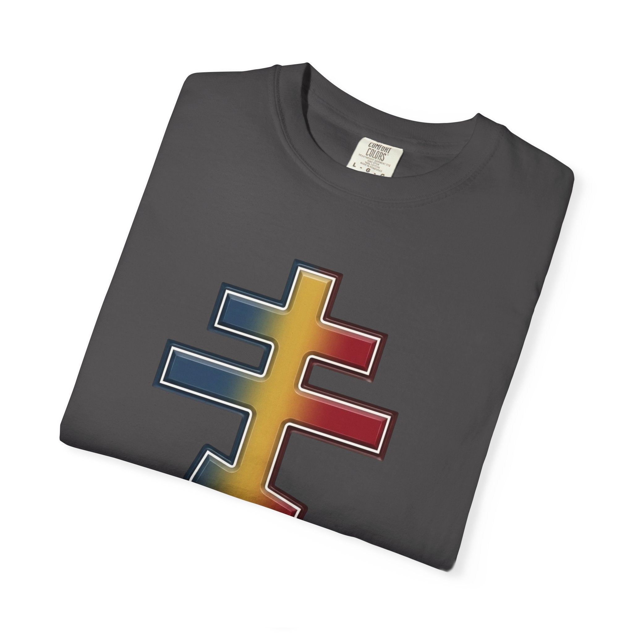 Moldovan Orthodox Cross design on a heavyweight garment-dyed t-shirt