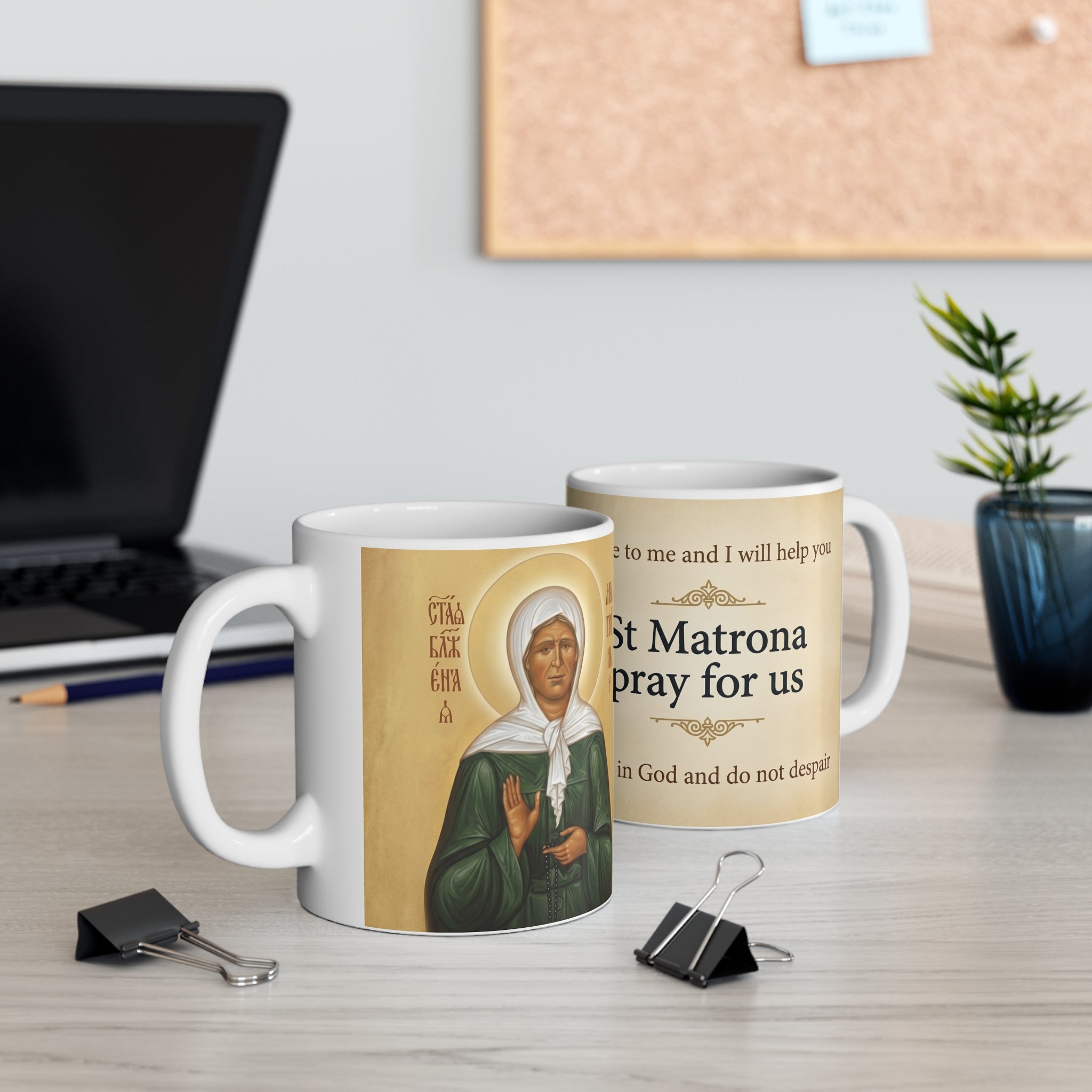 Saint Matrona of Moscow Orthodox Christian Coffee Mug — Christian Gift Idea