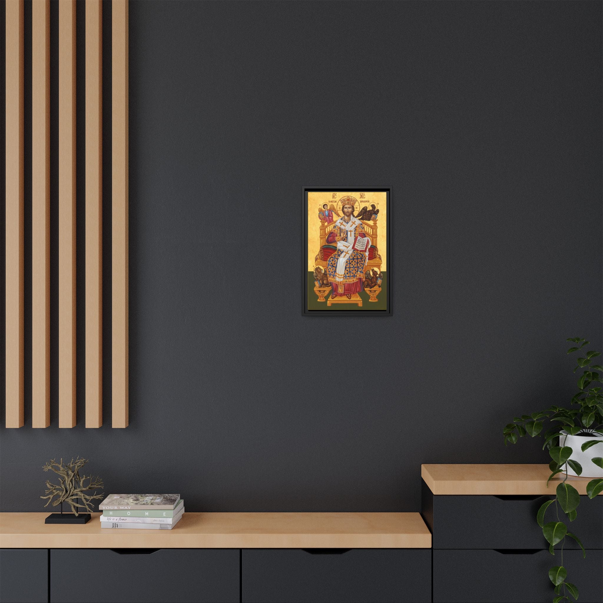 Christ Enthroned the Great High Priest Framed Canvas Icon