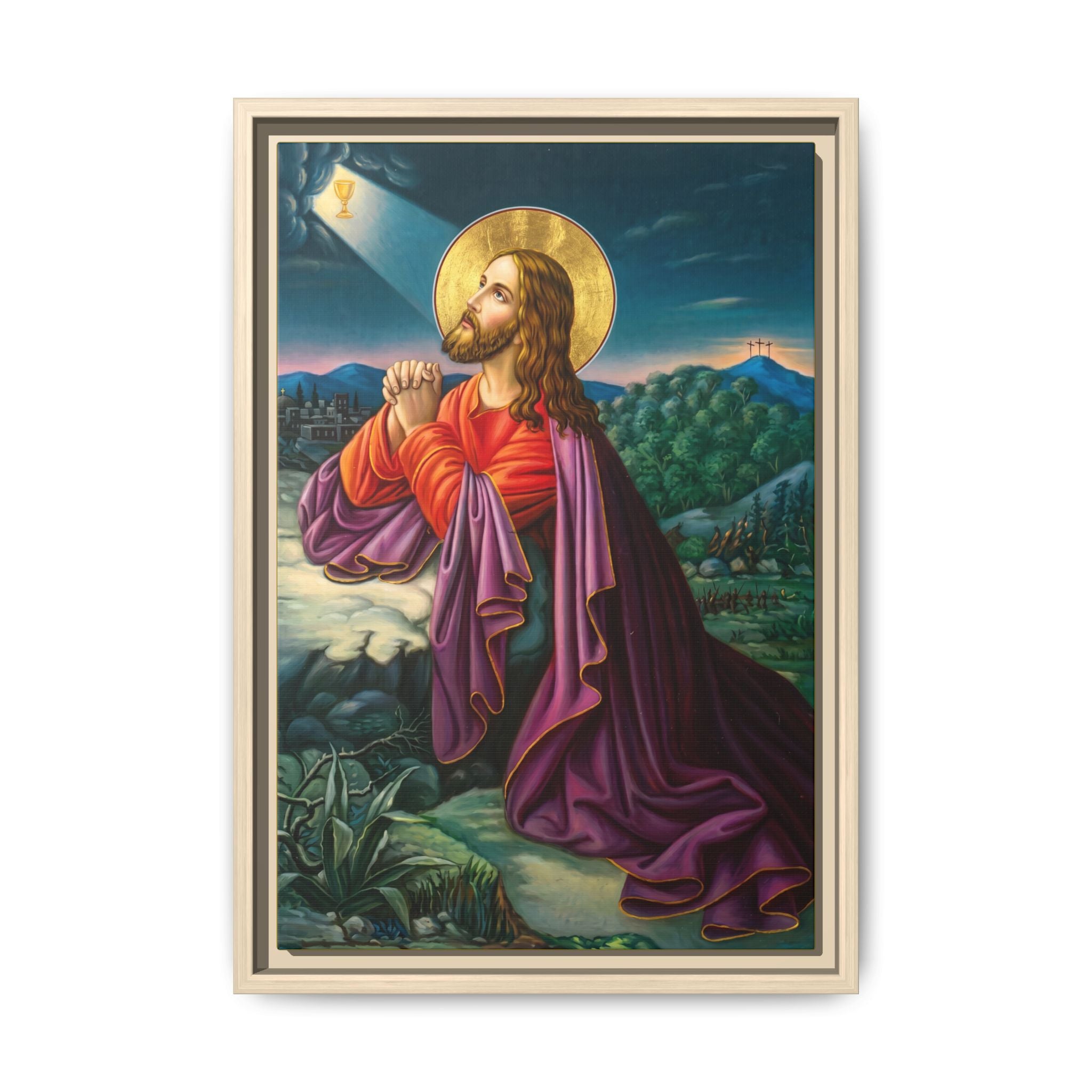 Jesus Christ Prayer Framed Canvas Icon