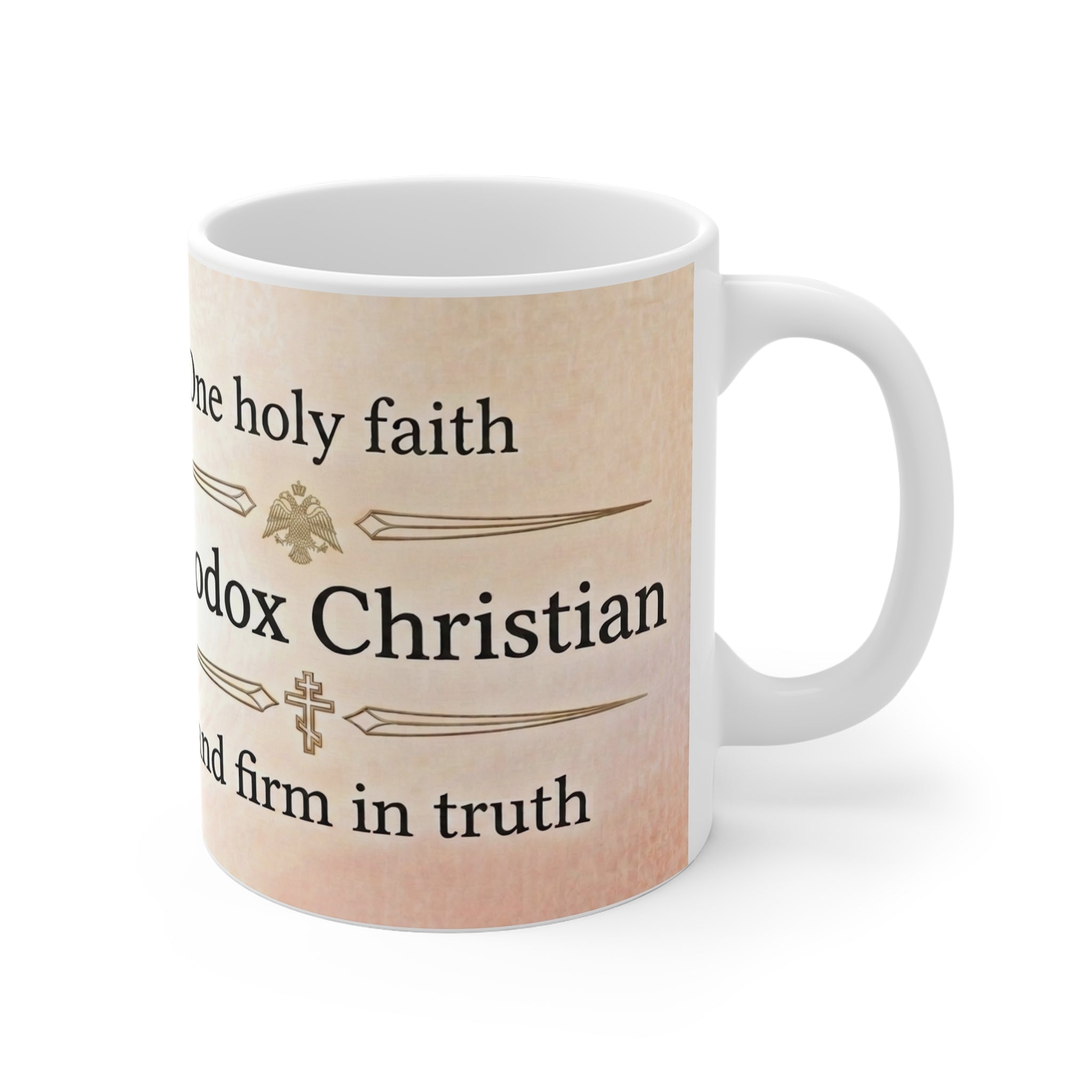 White Orthodox Cross Orthodox Christian Coffee Mug — Orthodox Christian Mug