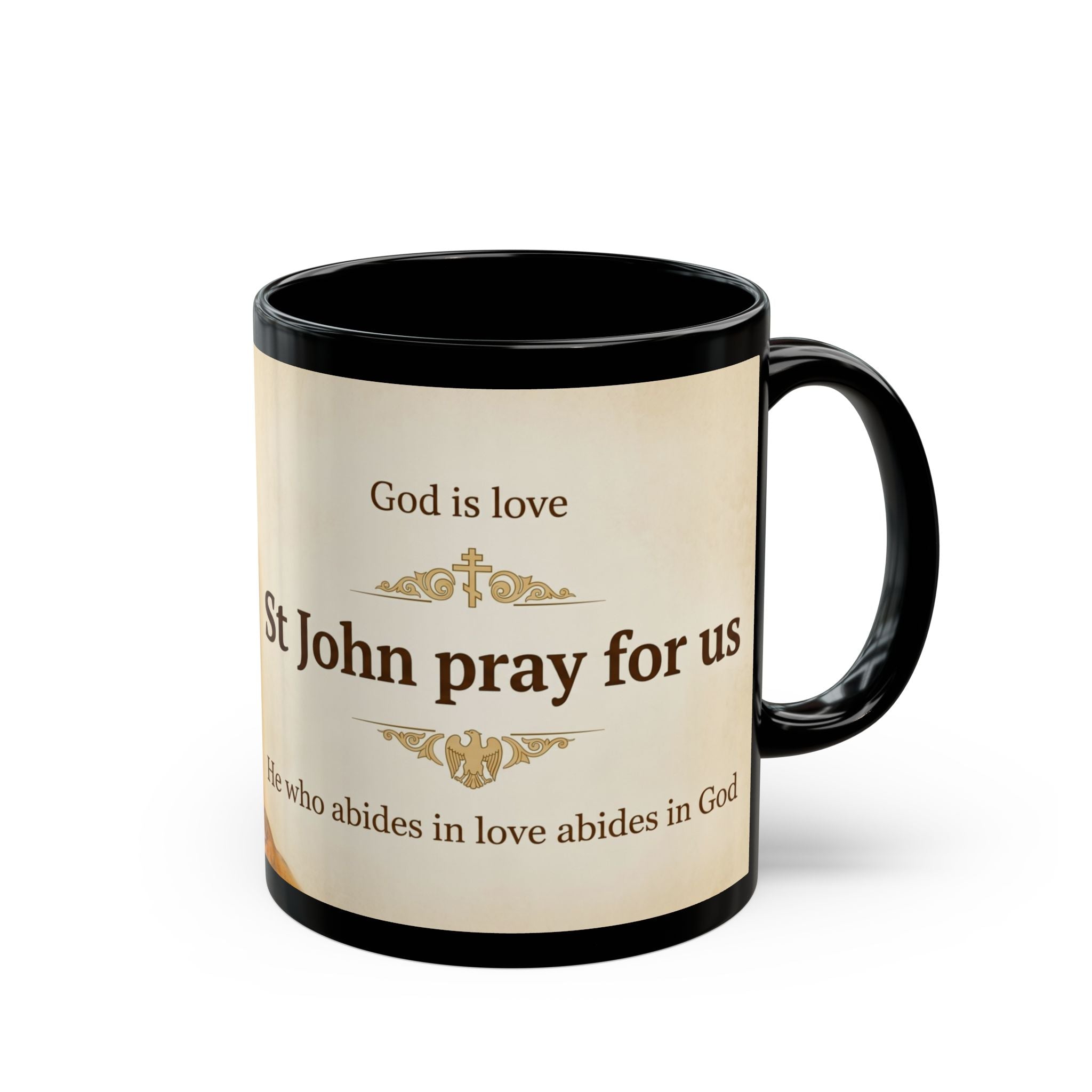 Saint John the Evangelist Orthodox Christian Black Coffee Mug — Christian Coffee Mug