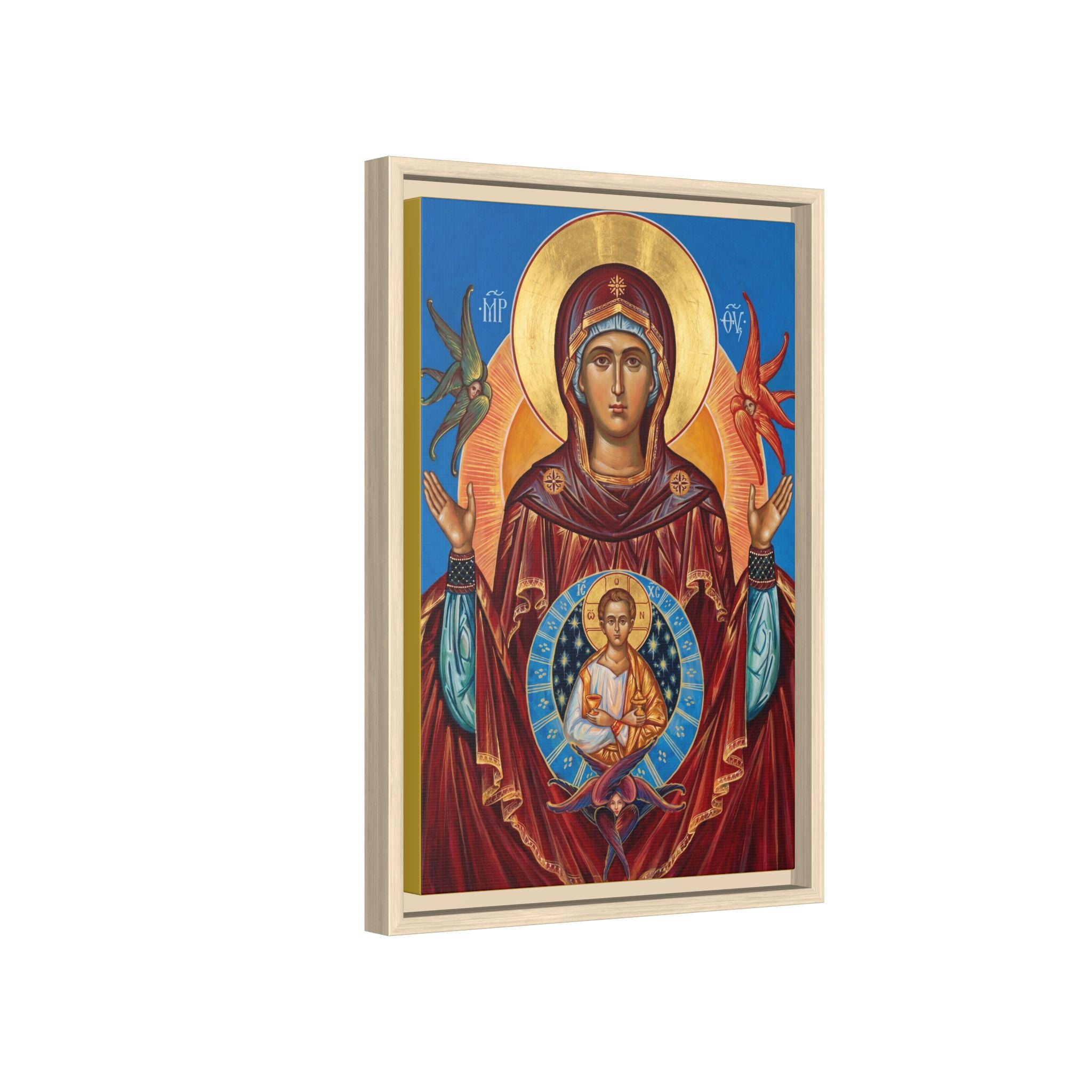 Theotokos Our Lady of the Sign Framed Canvas Icon