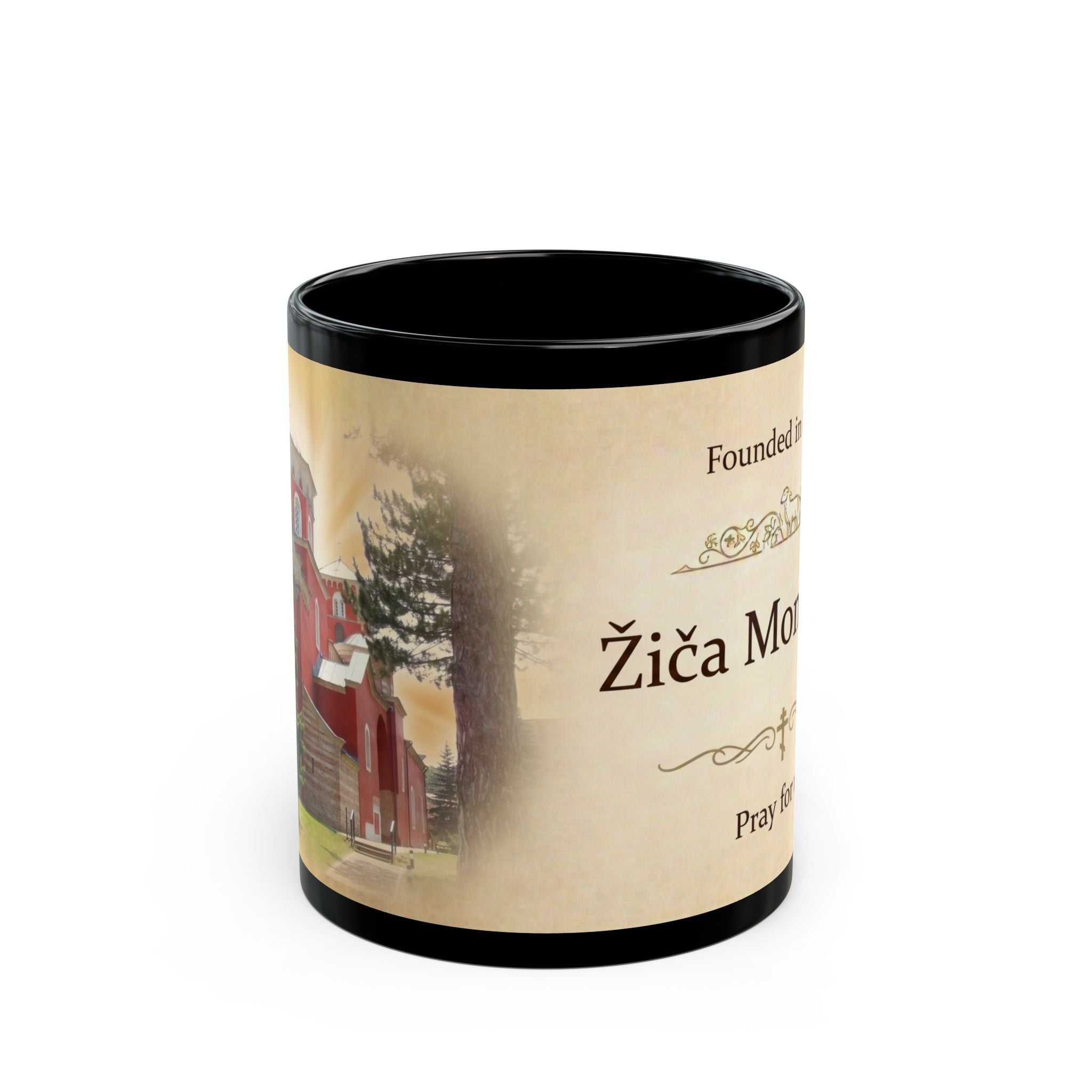 Zica Monastery Orthodox Christian Black Coffee Mug — Orthodox Coffee Mug