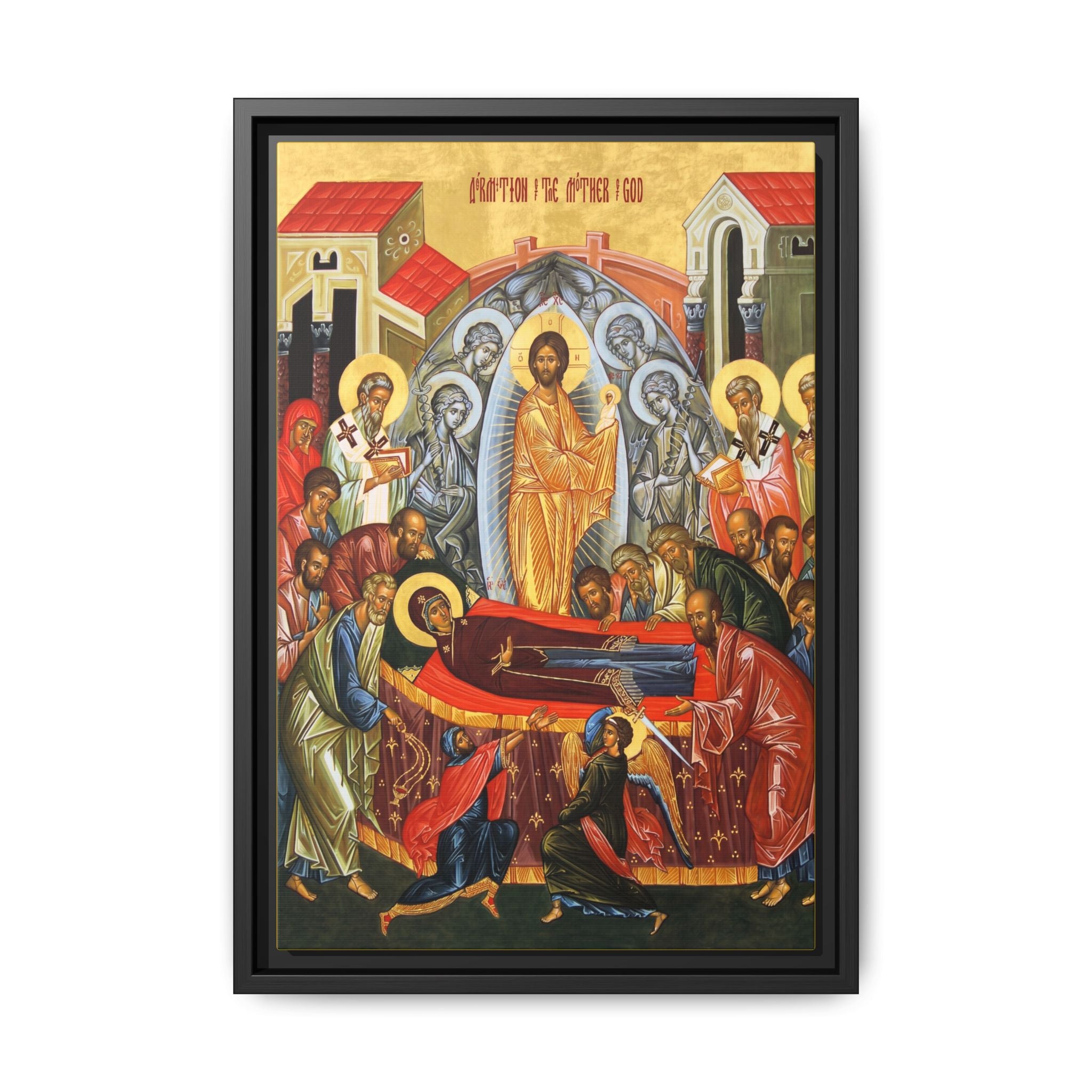 Dormition of the Theotokos Framed Canvas Icon