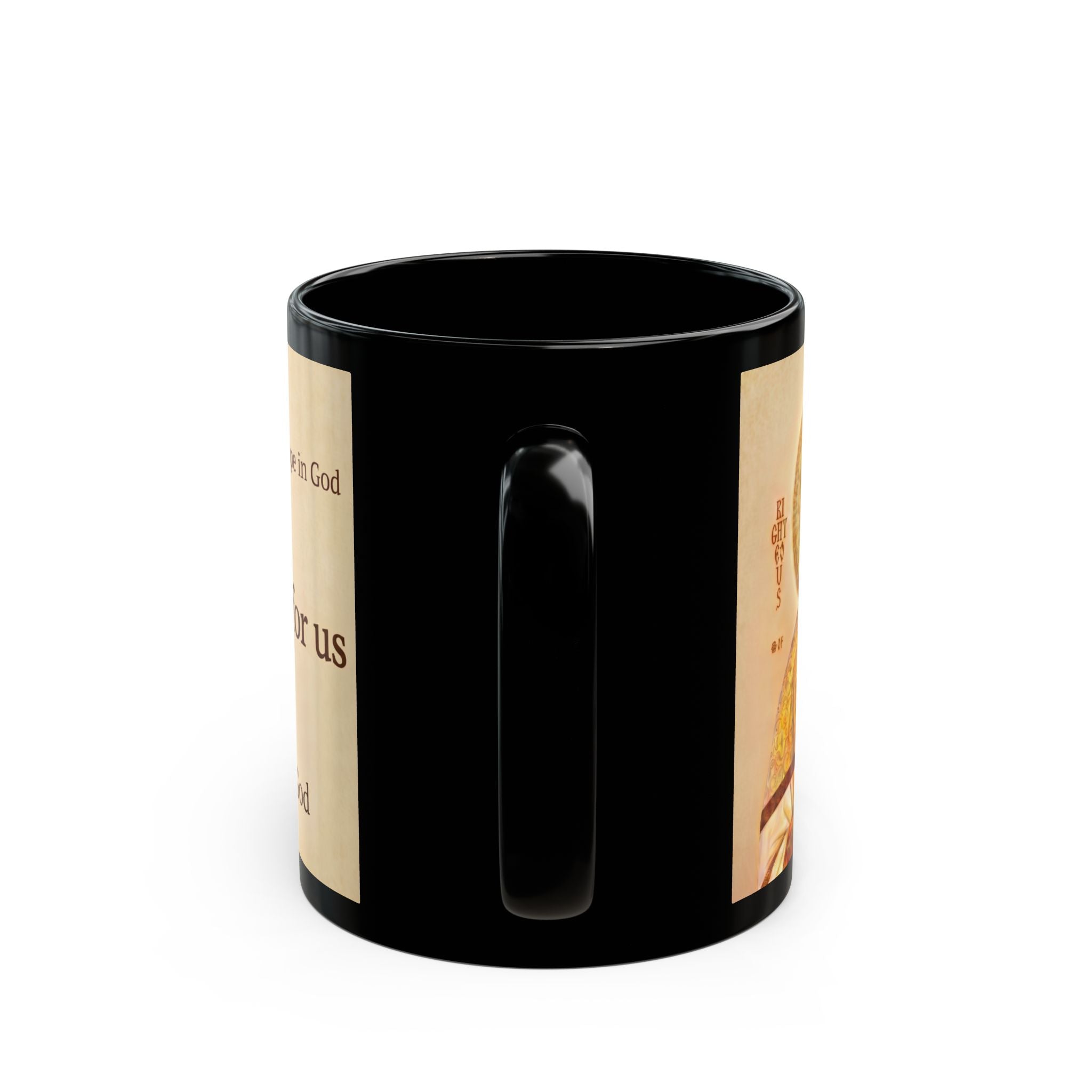 Saint Sophrony of Essex Orthodox Christian Black Coffee Mug — Orthodox Faith Gift