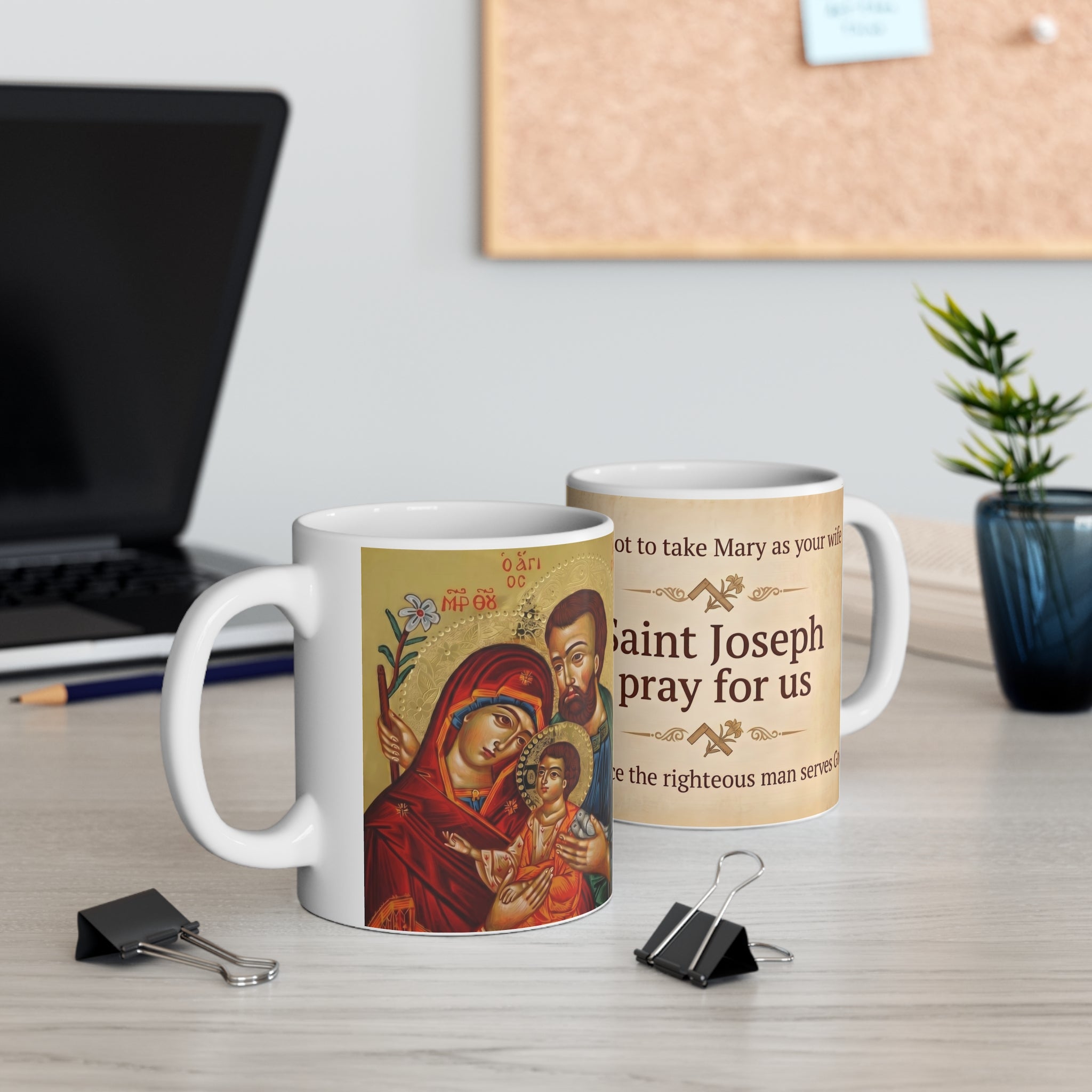 Saint Joseph the Betrothed White Coffee Mug