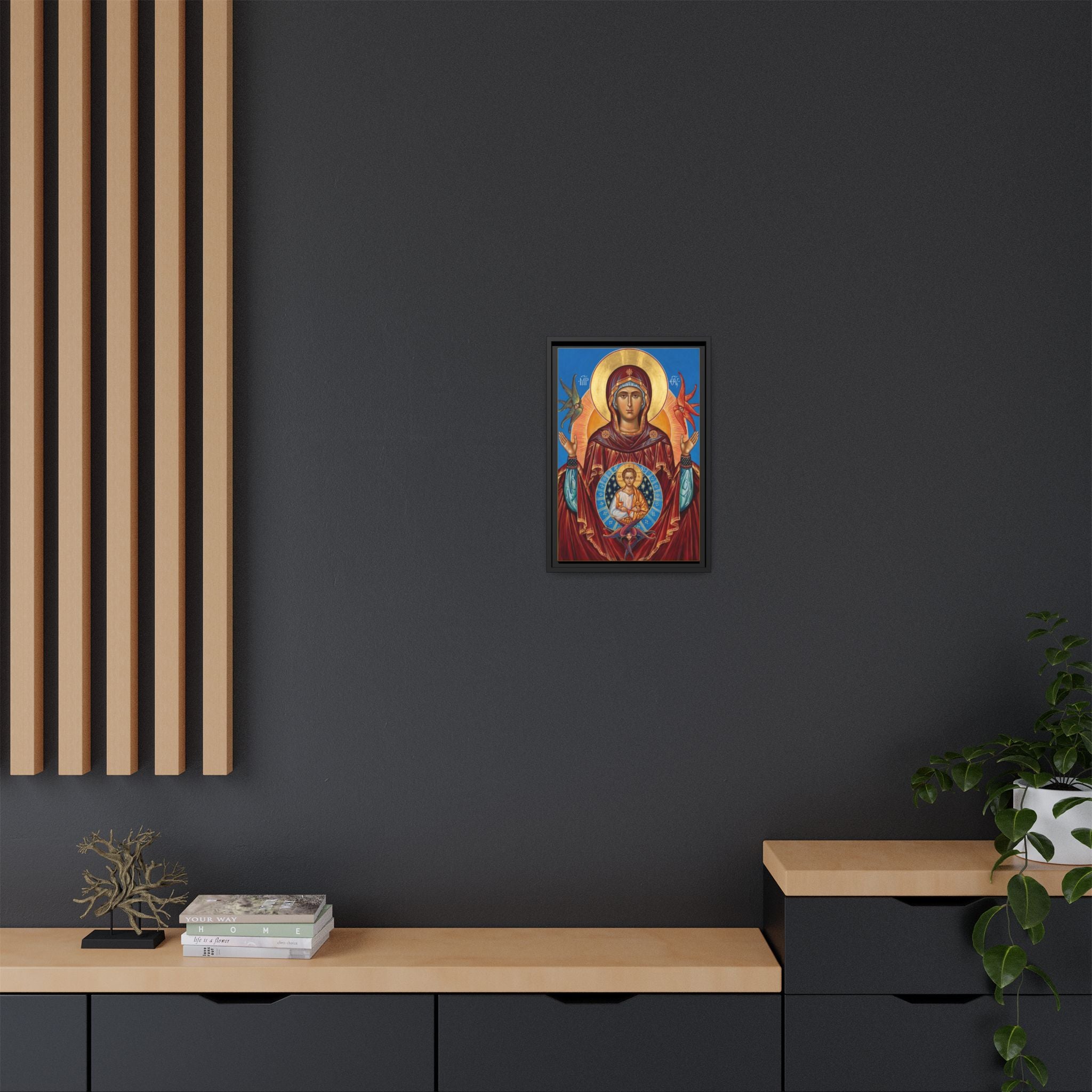 Theotokos Our Lady of the Sign Framed Canvas Icon
