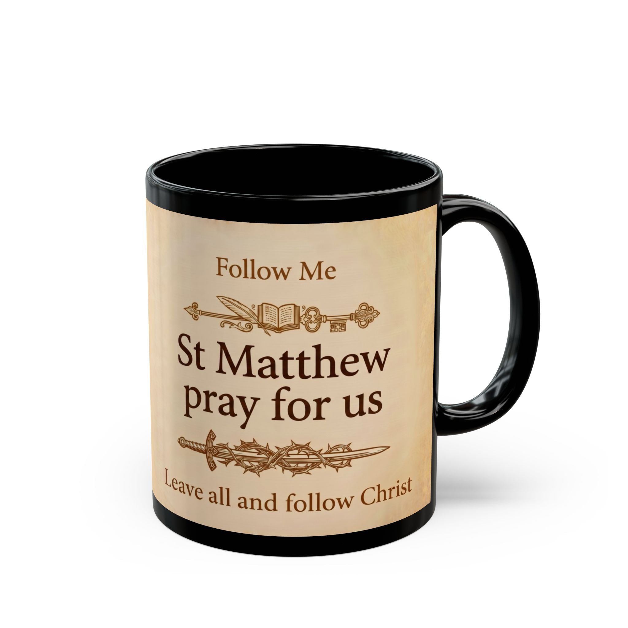 Saint Matthew the Evangelist Orthodox Christian Black Coffee Mug — Christian Coffee Mug