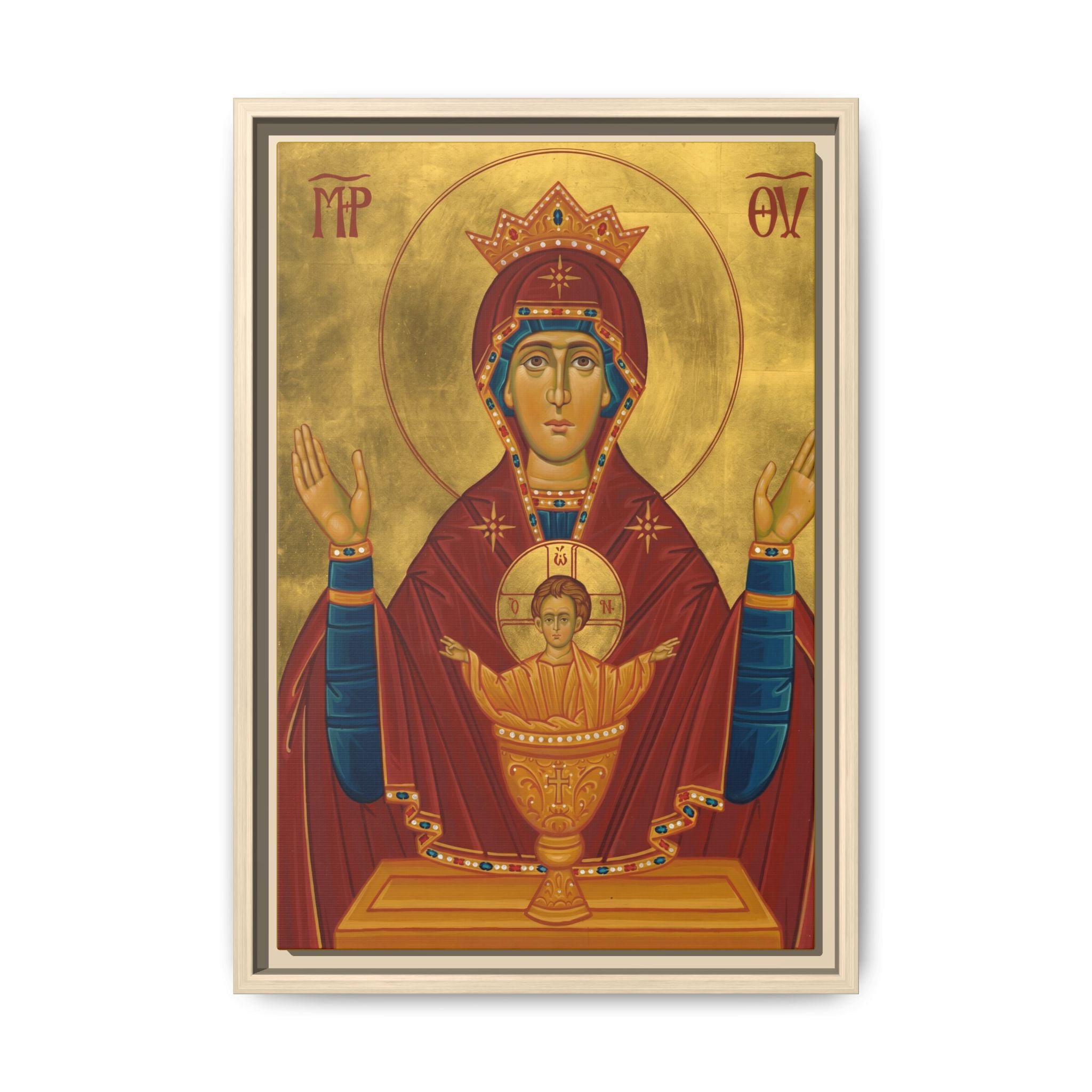 Theotokos Inexhaustible Chalice Framed Canvas Icon