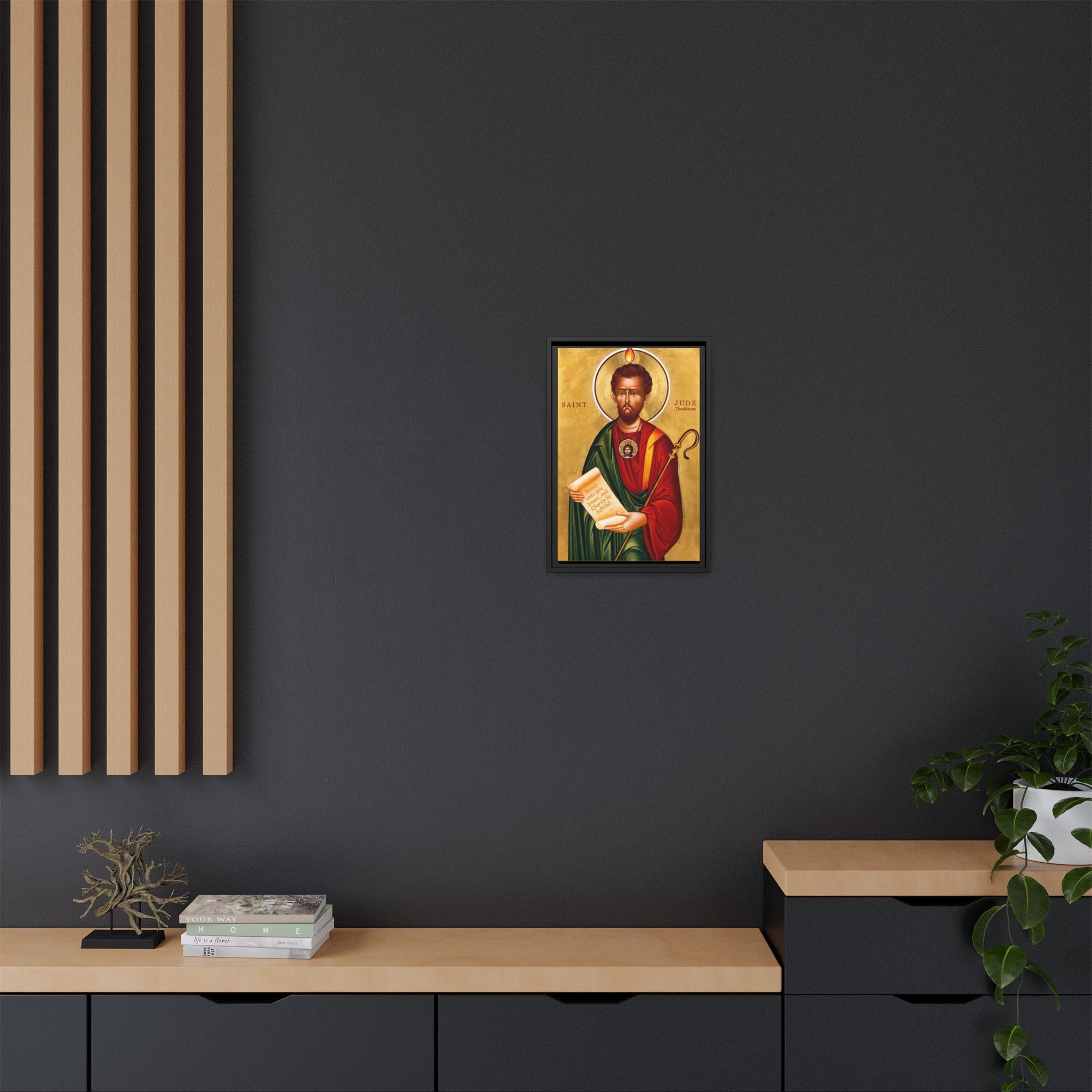 Framed canvas icon of Saint Jude Thaddeus the Apostle, traditional Orthodox Christian artwork