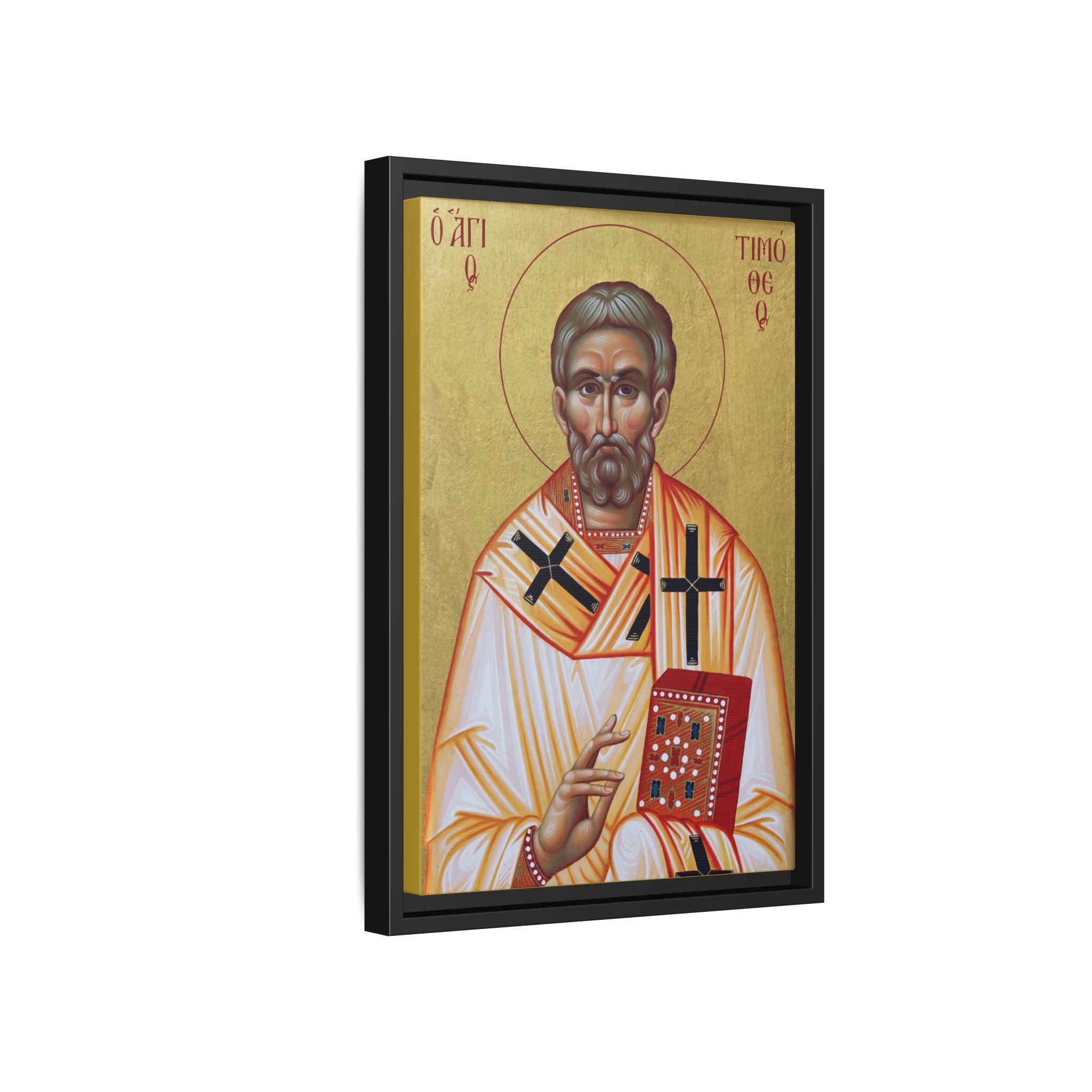 Framed canvas icon of Saint Timothy the Apostle, traditional Orthodox Christian artwork