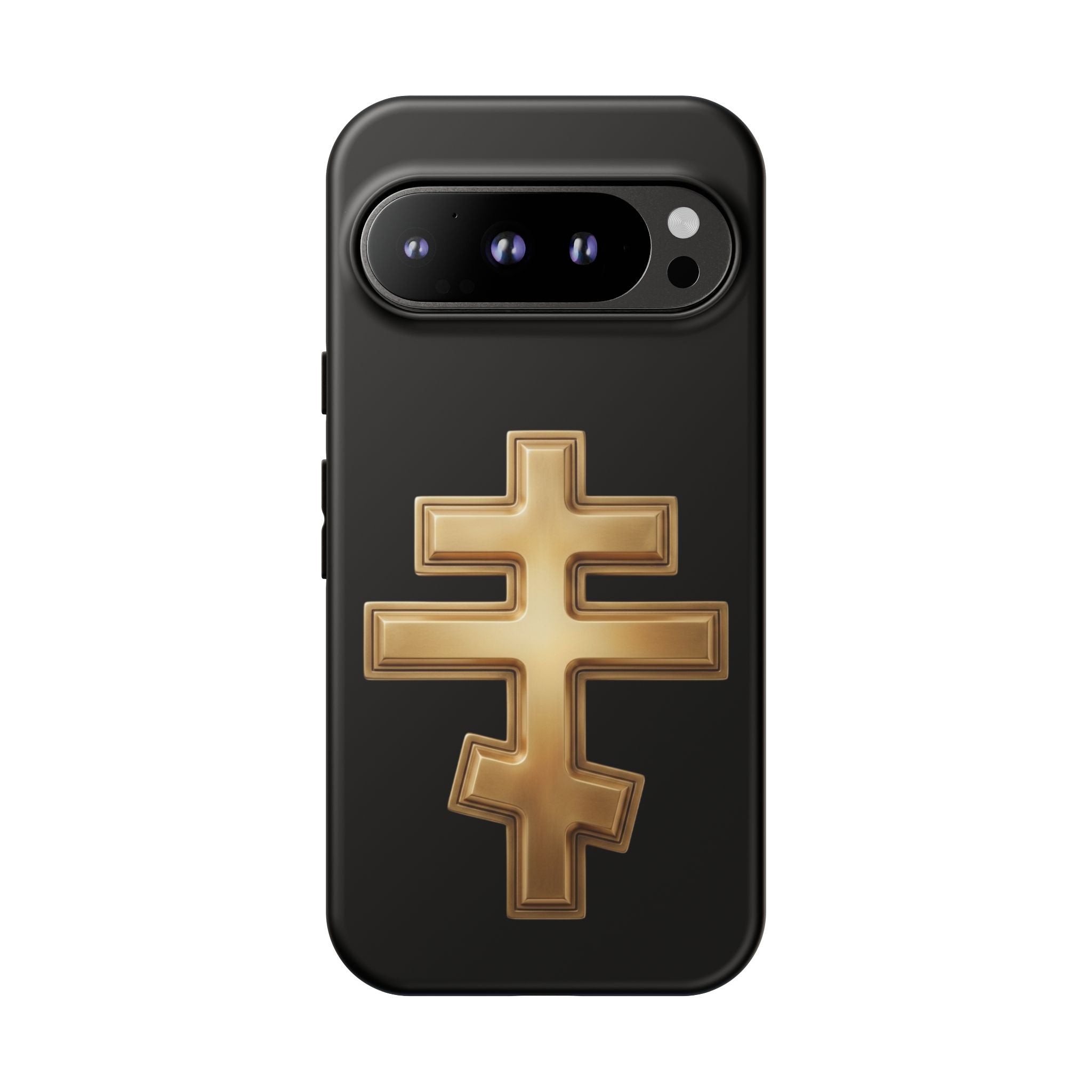Classic gold classic Orthodox cross design on a matte phone case — additional view 2
