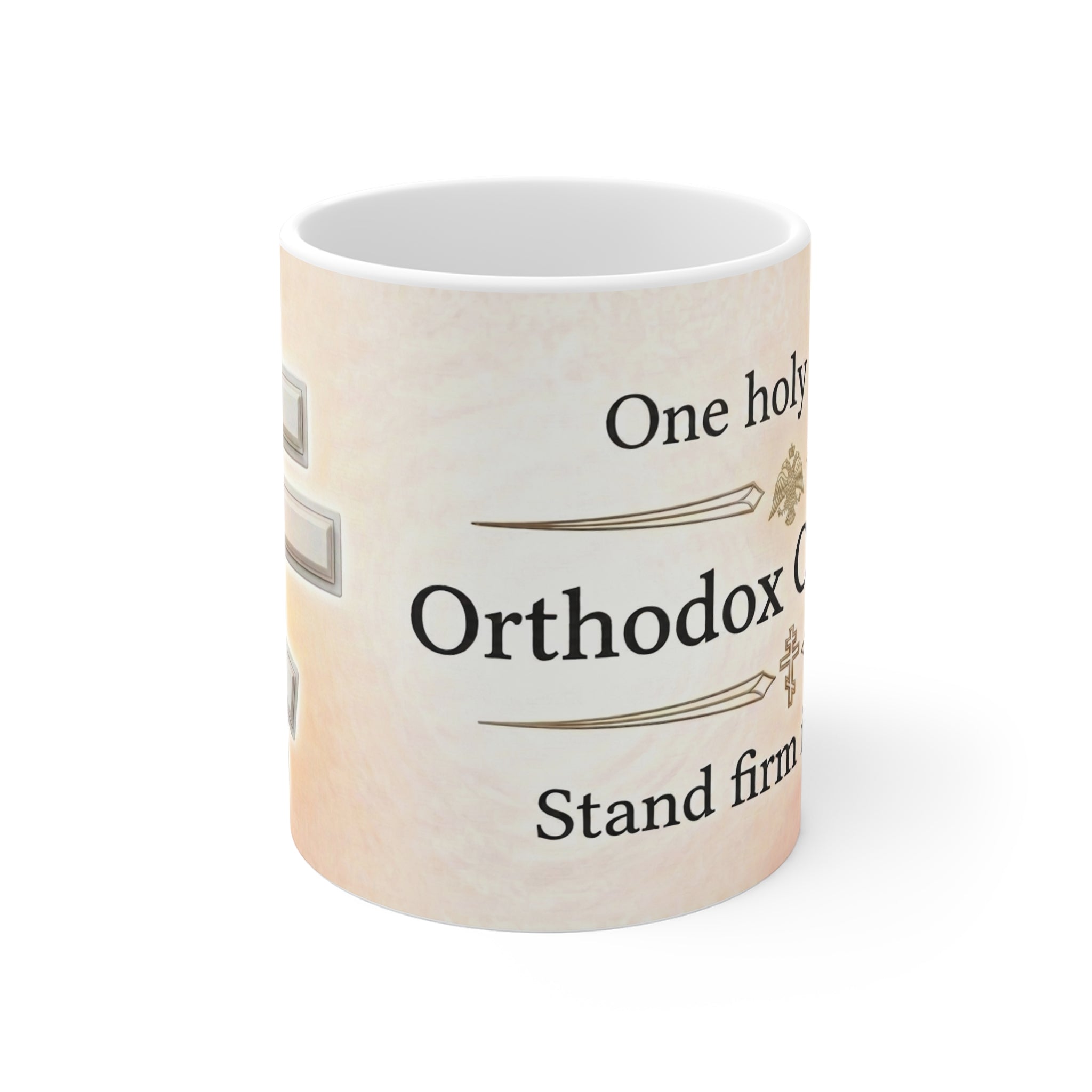 White Orthodox Cross Orthodox Christian Coffee Mug — Orthodox Mug Gift