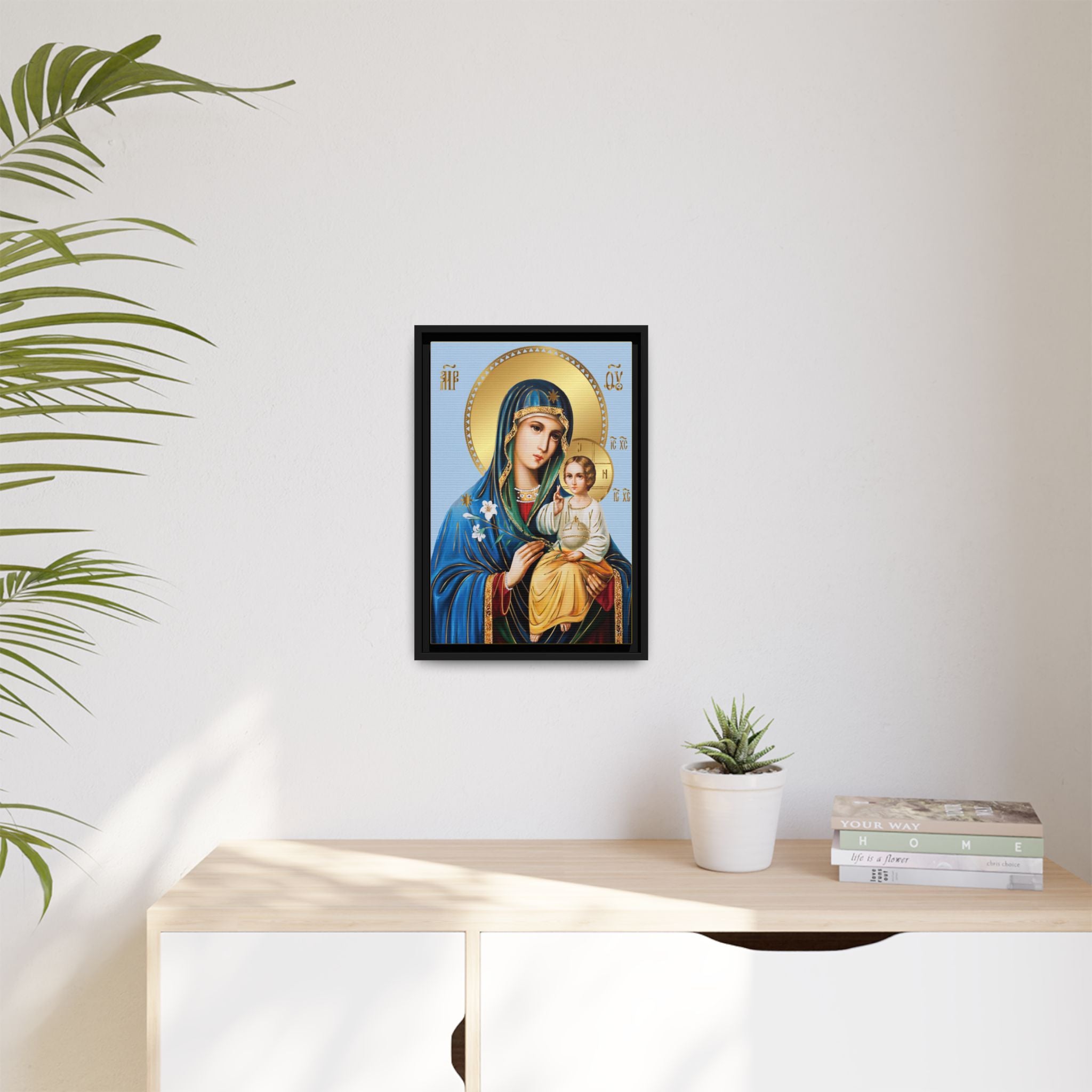 Theotokos Eternal Bloom Framed Canvas Icon