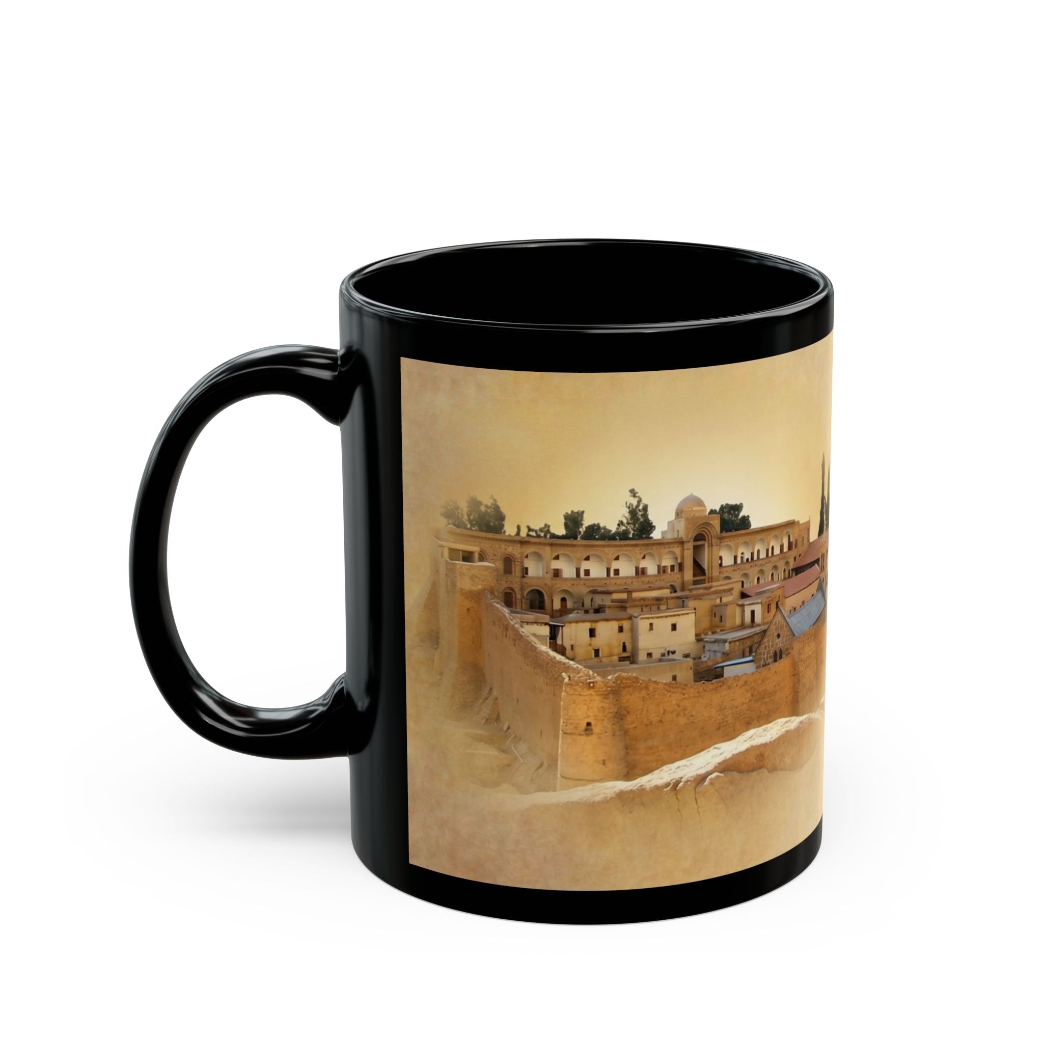 Saint Catherine's Monastery Orthodox Christian Black Coffee Mug — Orthodox Christian Gift