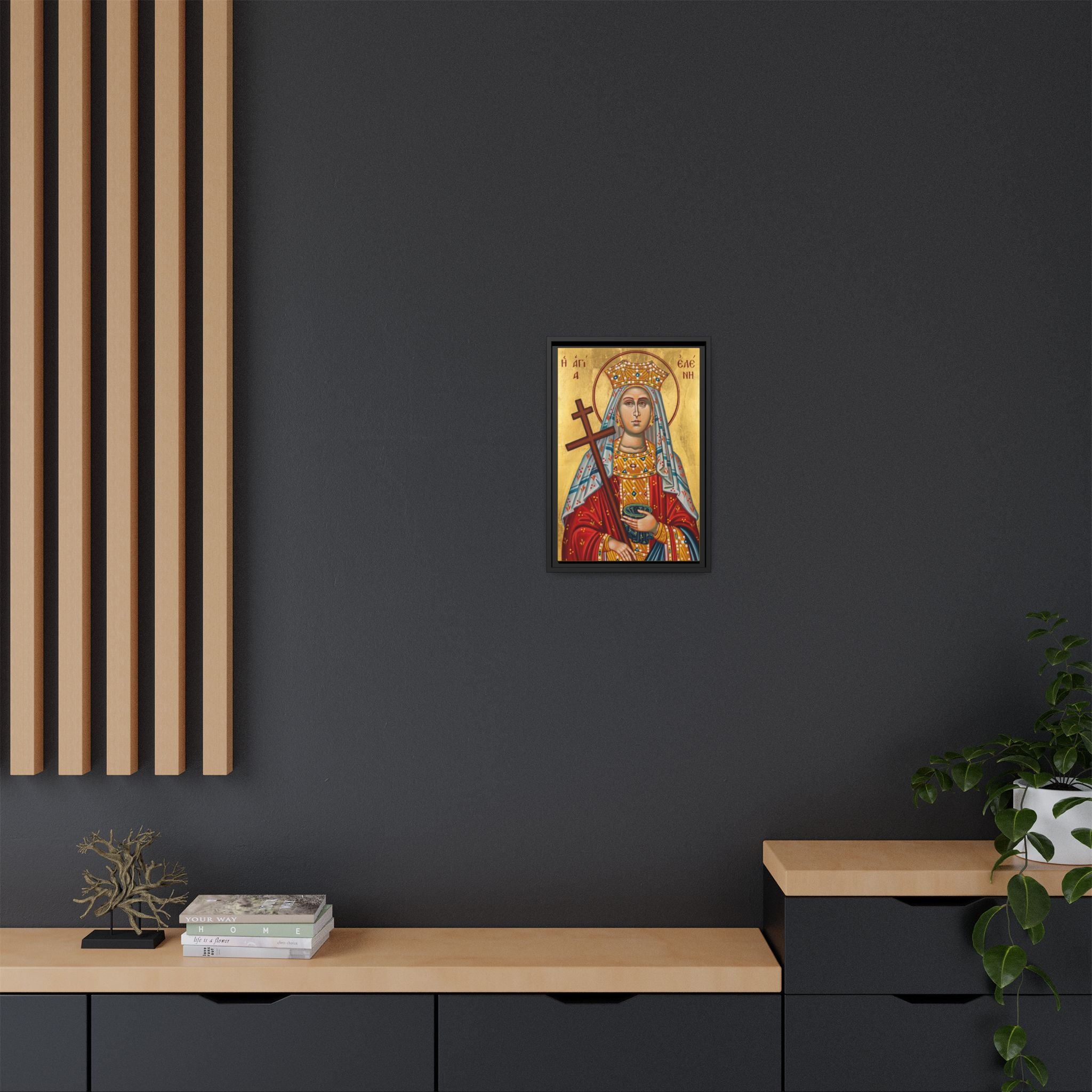 Framed canvas icon of Saint Helen Equal to the Apostles, traditional Orthodox Christian artwork