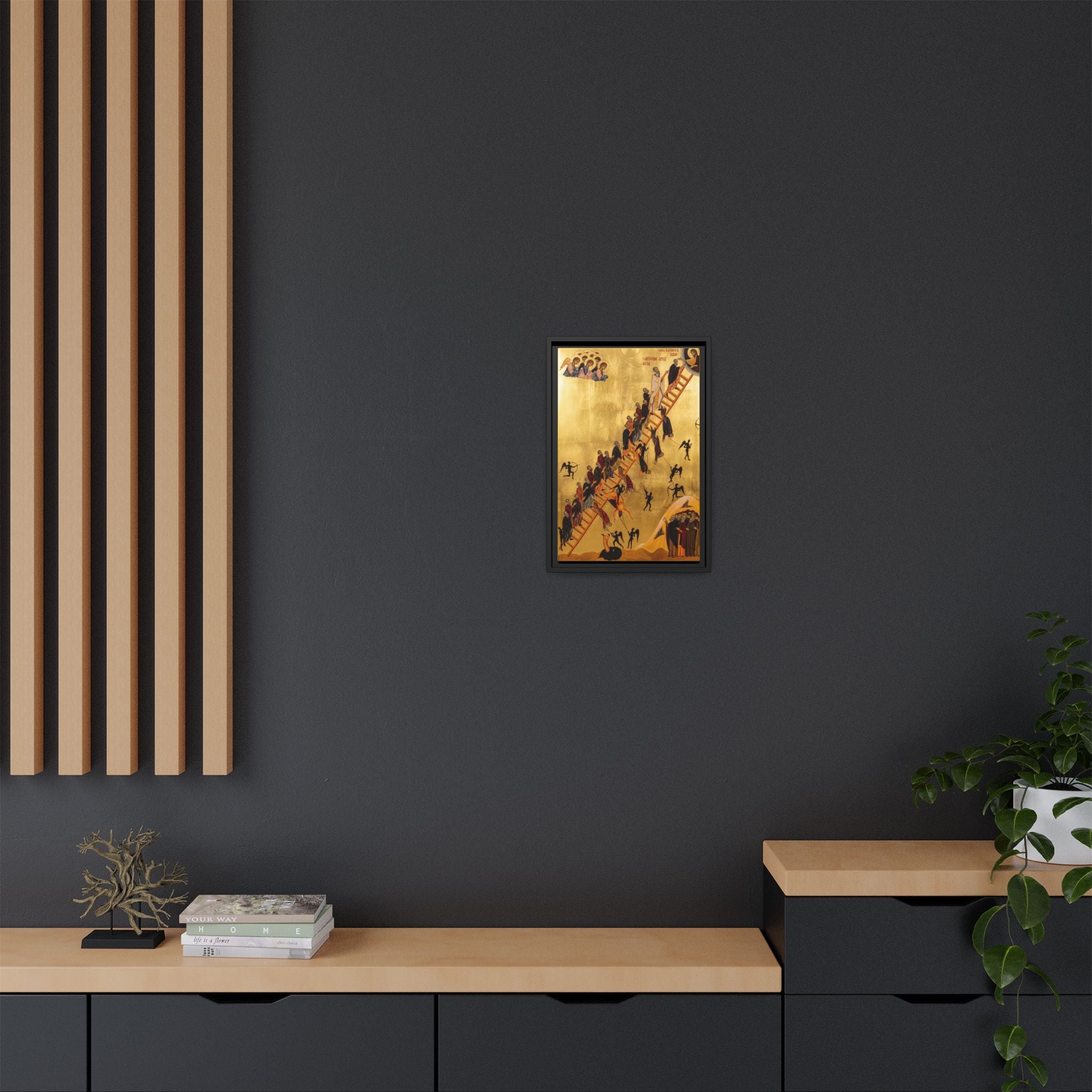 The Ladder of Divine Ascent Framed Canvas Icon