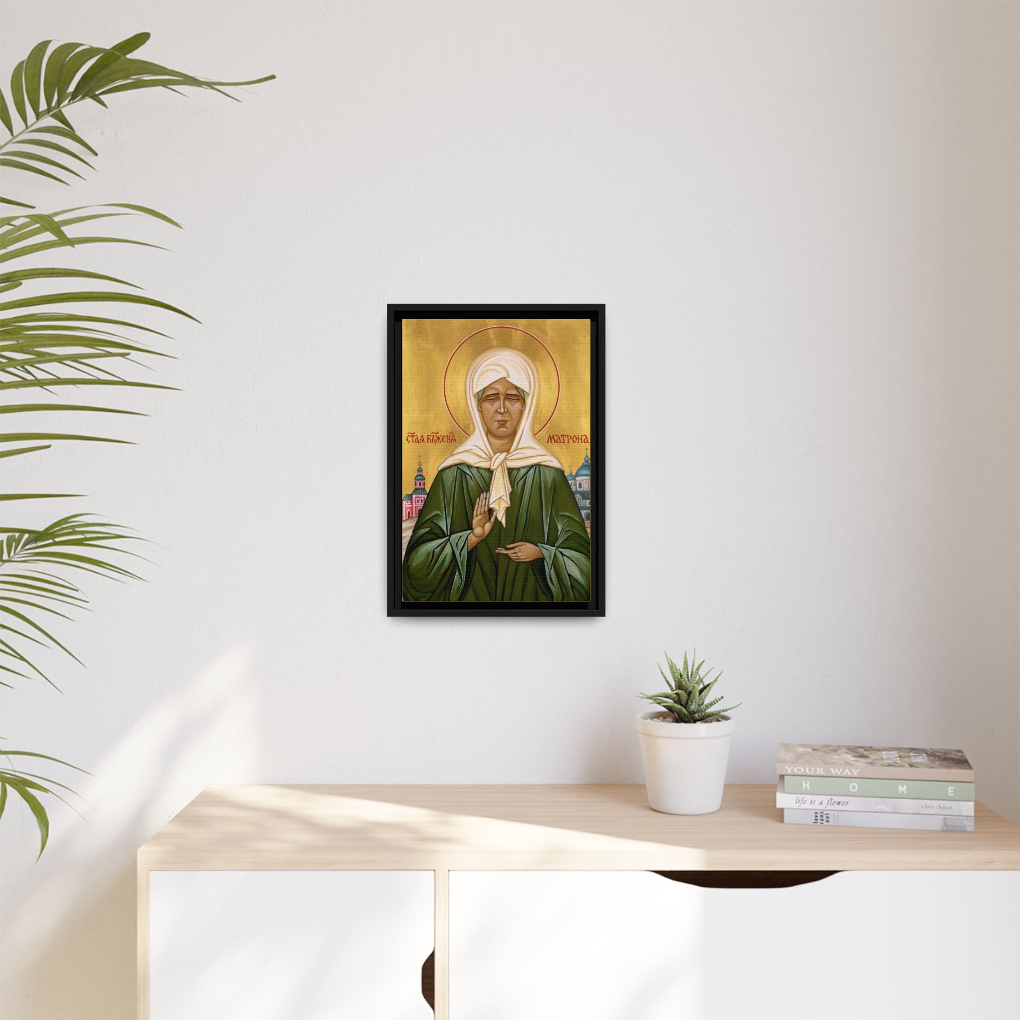 Saint Matrona of Moscow Framed Canvas Icon