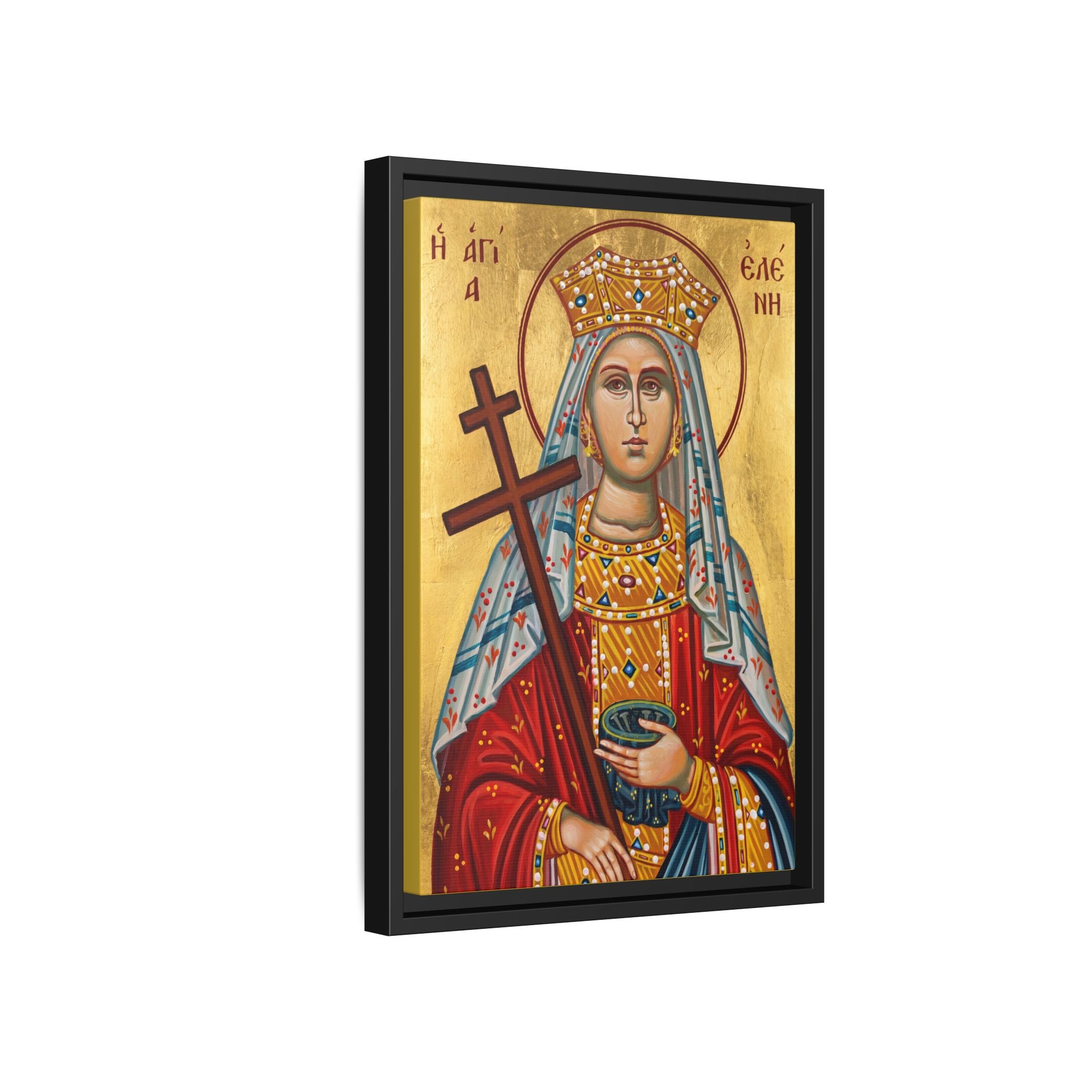 Framed canvas icon of Saint Helen Equal to the Apostles, traditional Orthodox Christian artwork