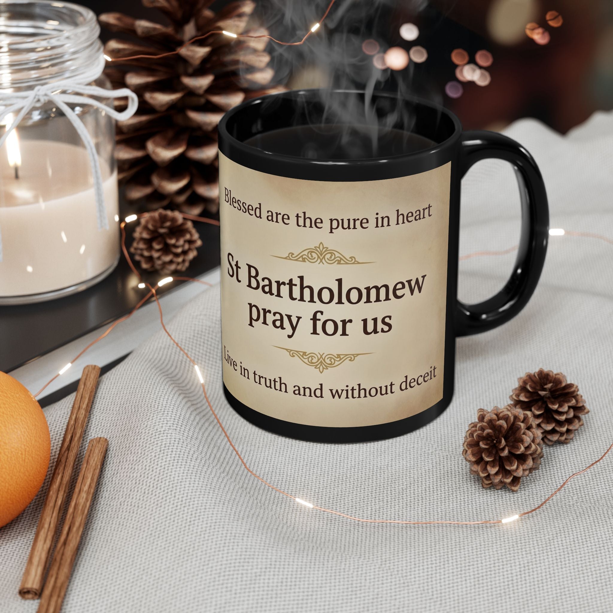 Saint Bartholomew the Apostle Orthodox Christian Black Coffee Mug — Orthodox Coffee Mug