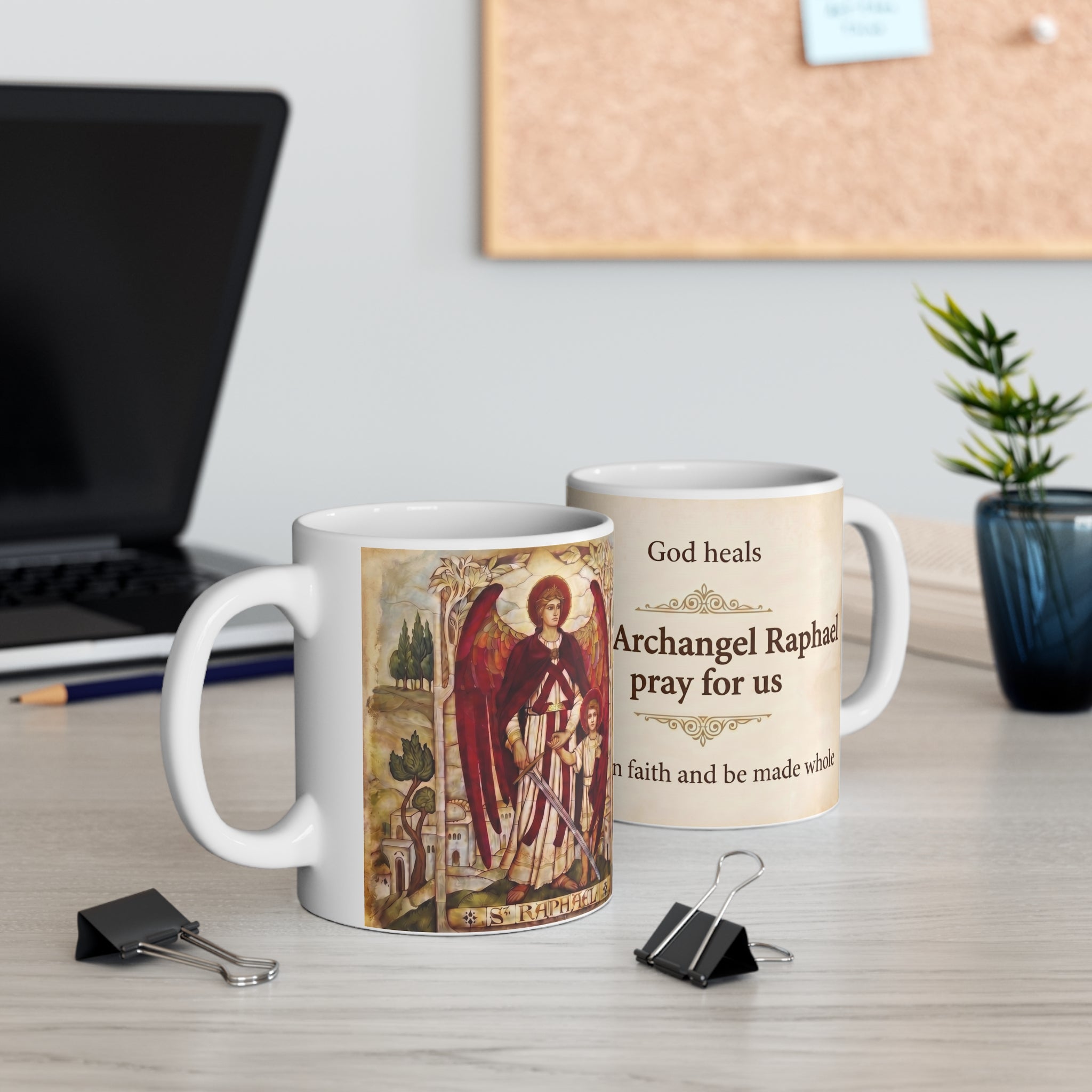 Archangel Raphael Orthodox Christian Coffee Mug — Christian Gift Idea