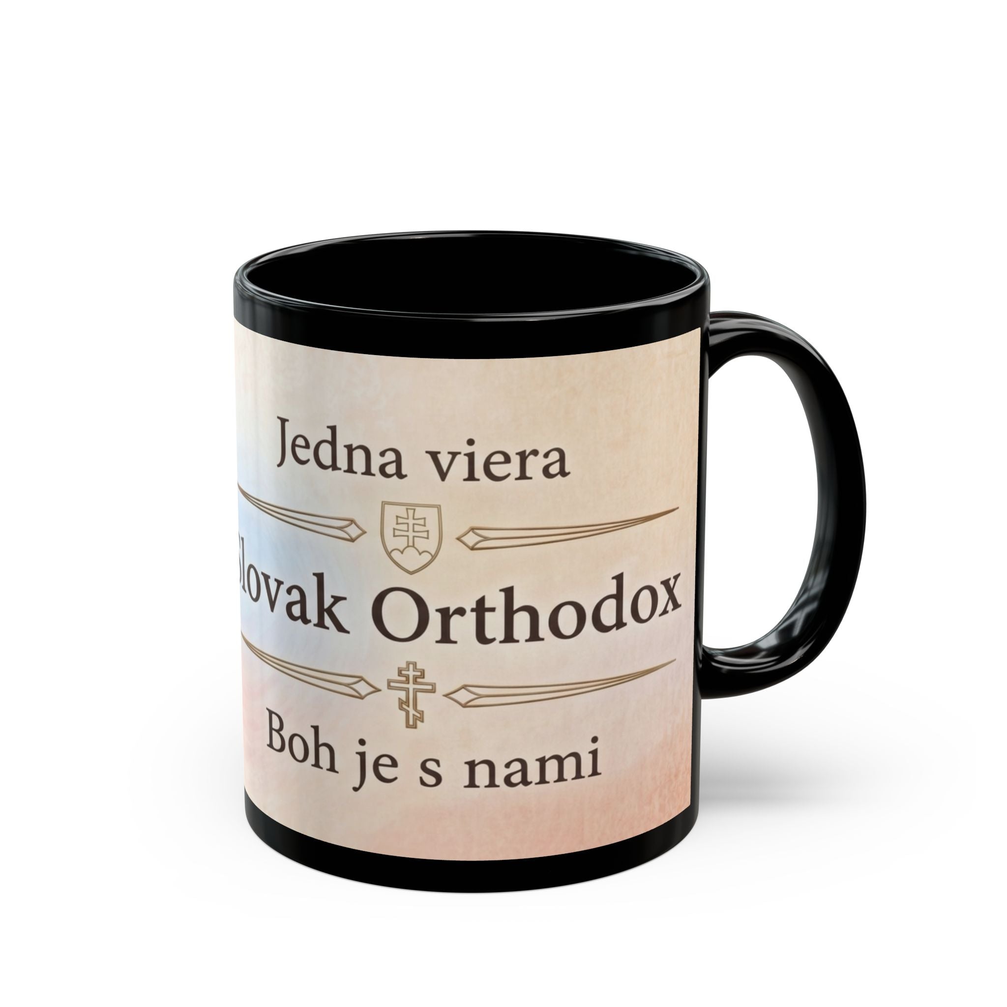 Slovak Orthodox Christian Black Coffee Mug — Christian Coffee Mug