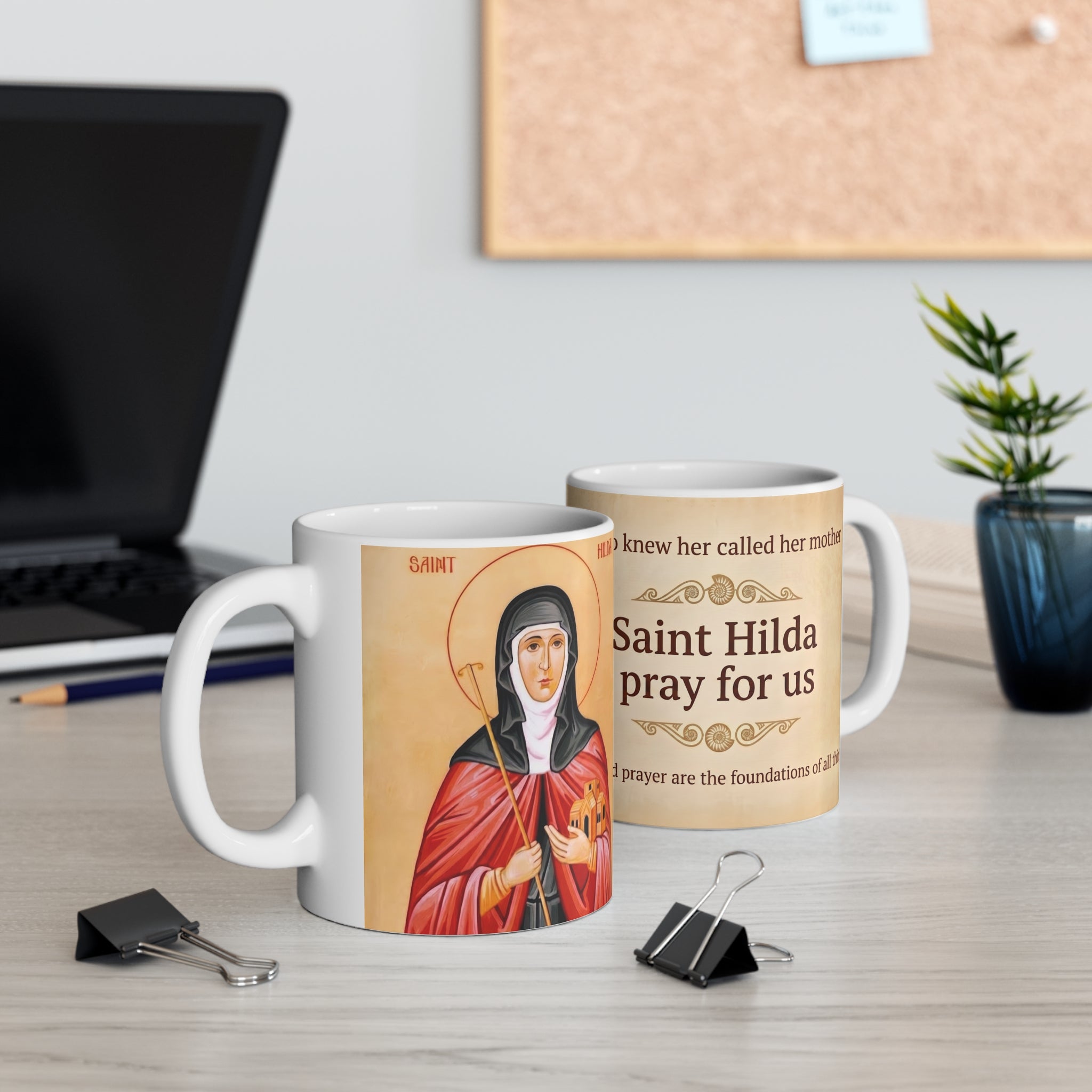 Saint Hilda of Whitby White Coffee Mug