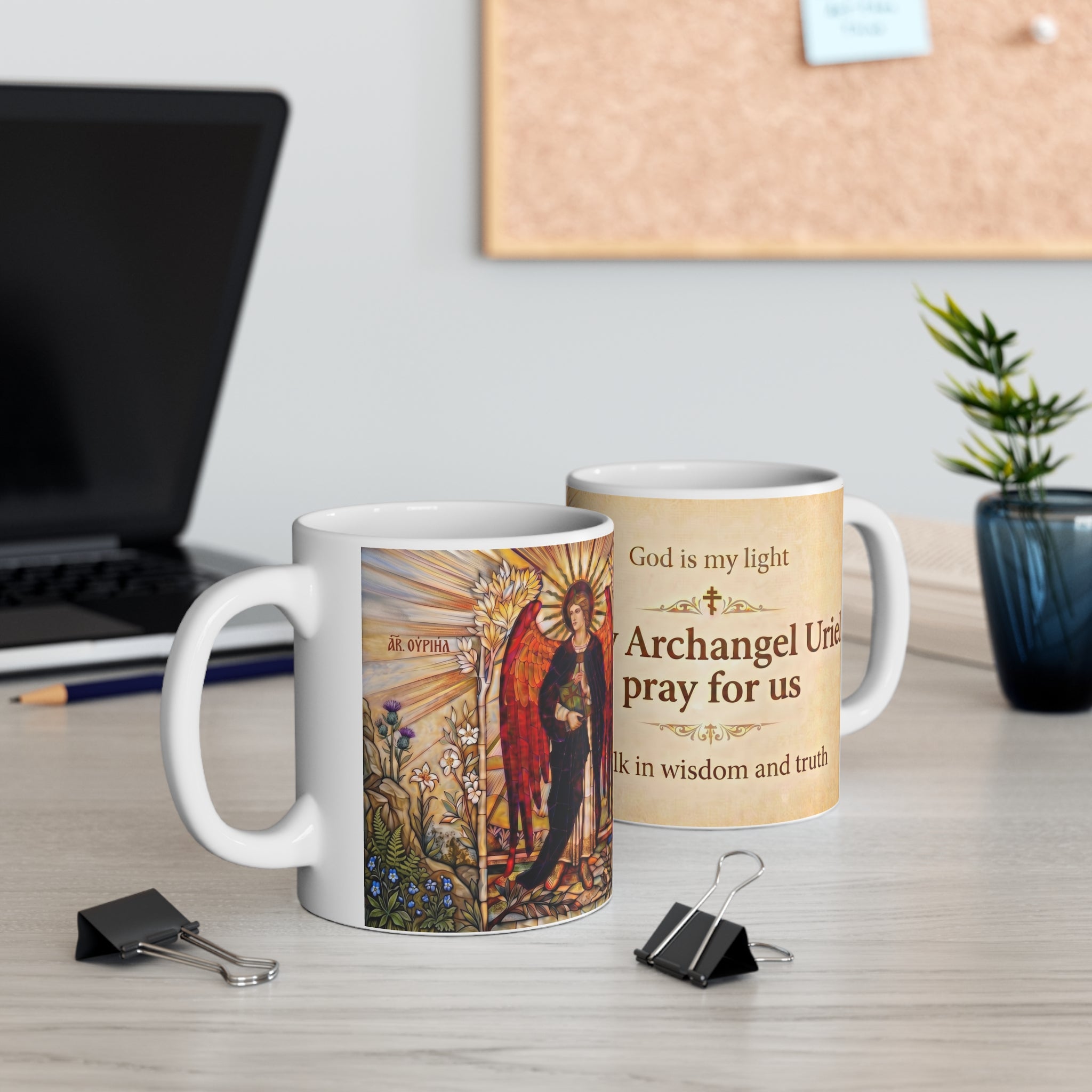 Archangel Uriel Orthodox Christian Coffee Mug — Christian Gift Idea