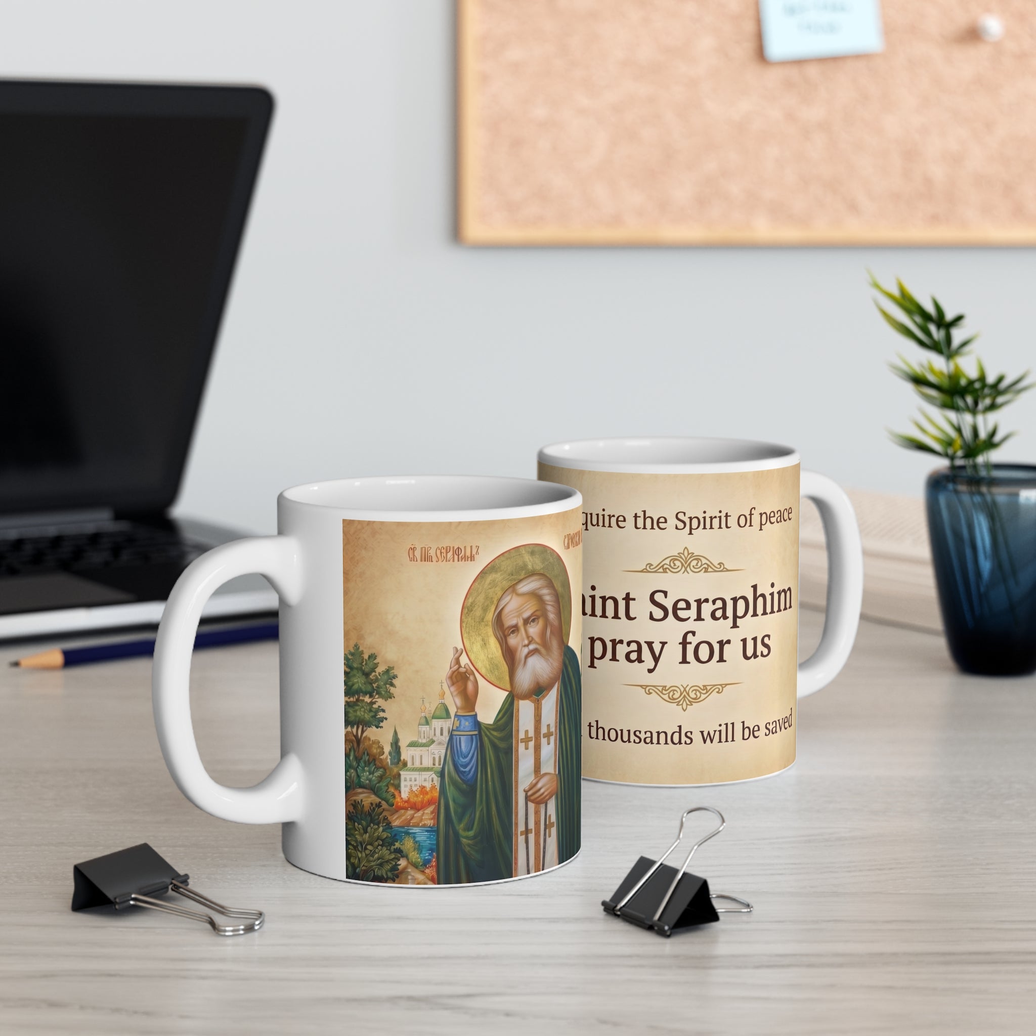 Saint Seraphim of Sarov Orthodox Christian Coffee Mug — Christian Gift Idea