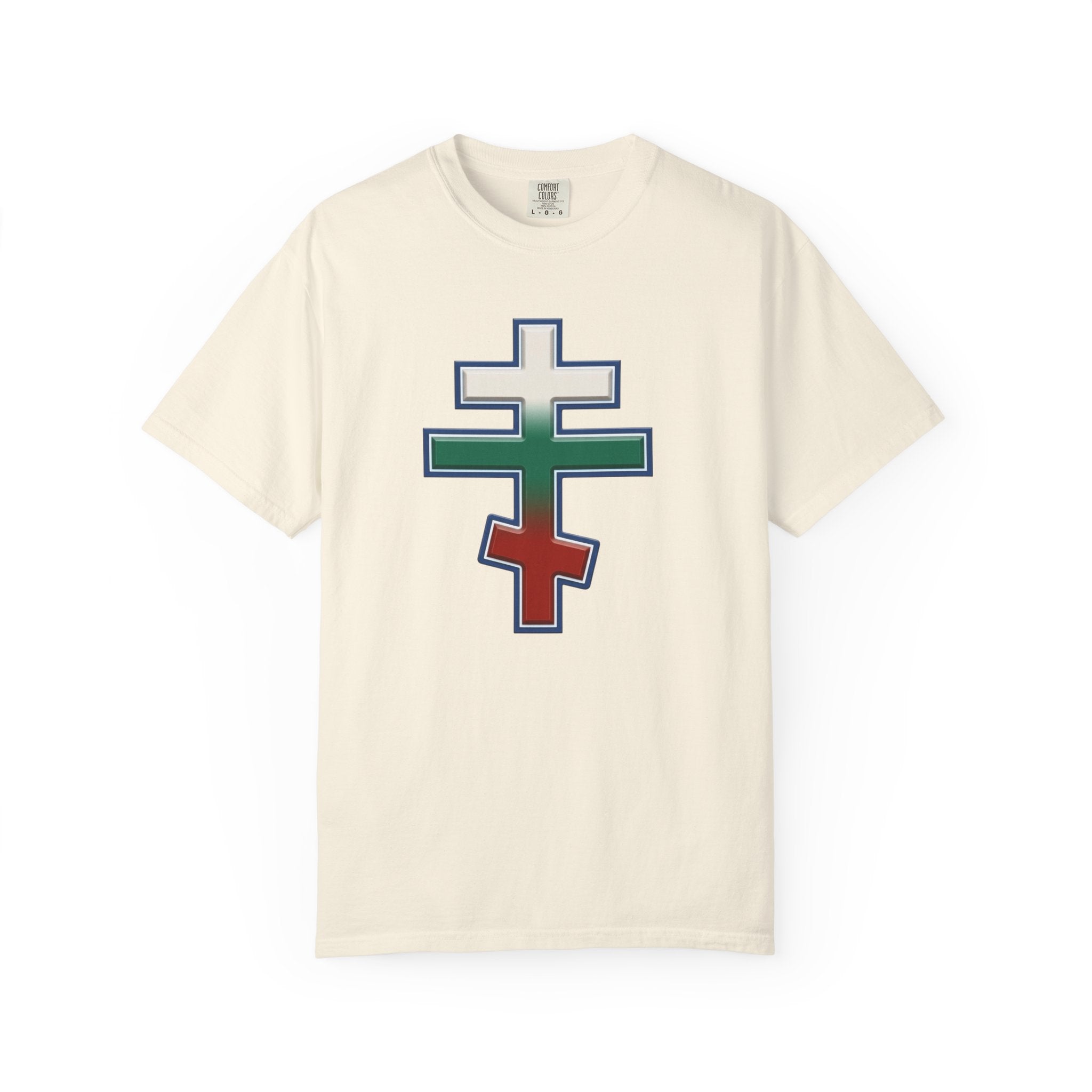 Bulgarian Orthodox Cross design on a heavyweight garment-dyed t-shirt